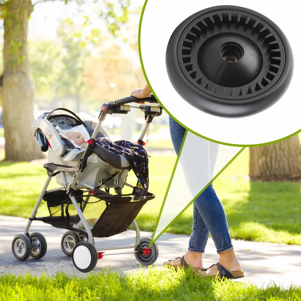 Joyzan Ruota del Passeggino, Rotazione 360 Gradi Passeggini Ruote Posteriore Gomma Accessori Sostituzione Posteriori Universali Sostituibili Carrozzina Ricambio Per Bambini Con Attrezzi