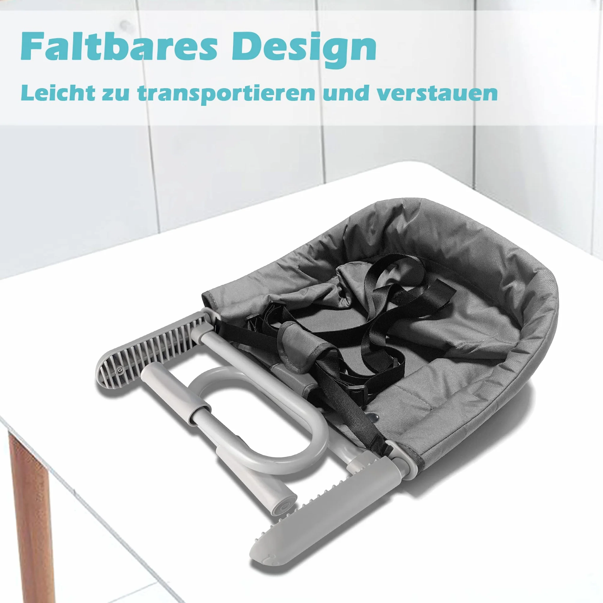 Seggiolone per bebè, seggiolino da tavolo portatile con borsa per il trasporto, sollevatore per sedia da tavolo, sicurezza sedia pieghevole, ideale per casa e in viaggio.