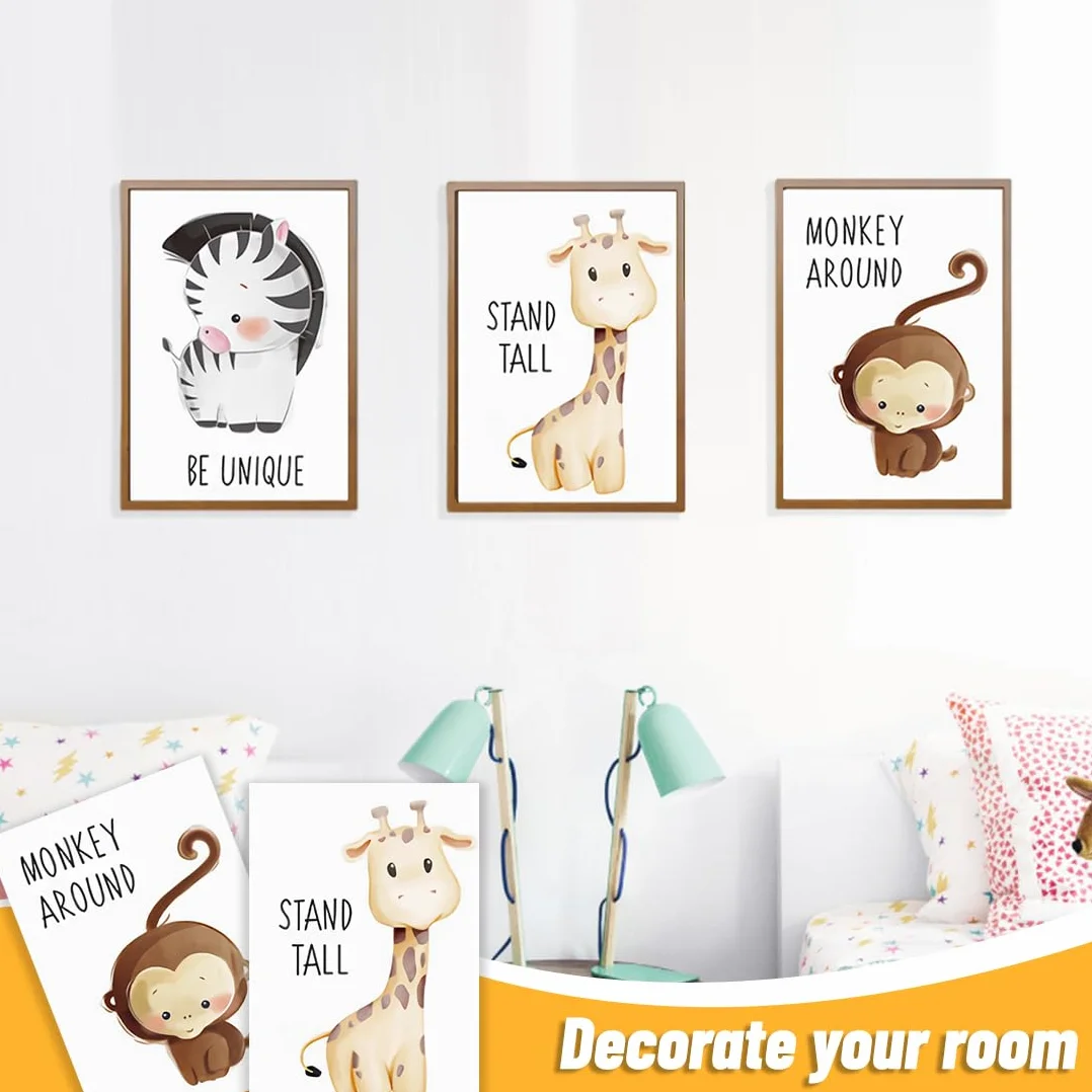 Poster da 6 pezzi, immagine della stanza di un bambino (21 x 30 cm), set di poster, decorazione murale, decorazione della stanza dei bambini
