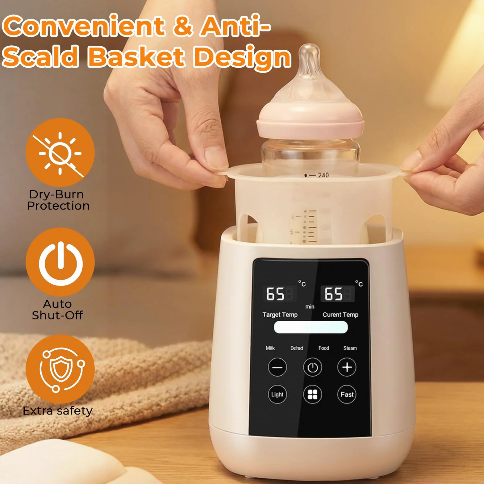 Scaldabiberon 6 in 1, Sterilizzatore Biberon, Multifunzione Scalda Biberon Neonato, Riscaldamento Rapido, Controllo Temperatura, Scongelamento, per Latte Materno e Omogeneizzati