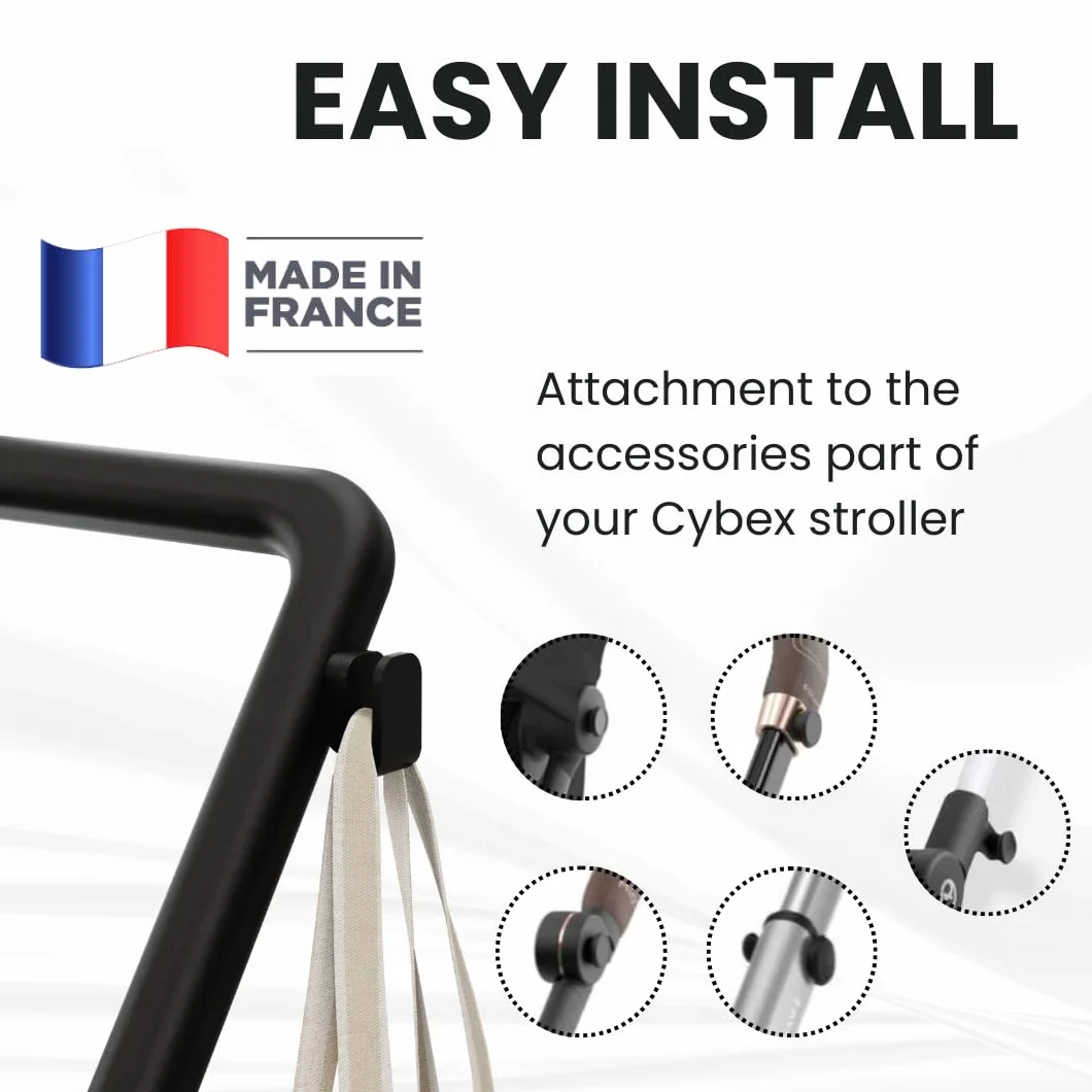 Cybex - Gancio porta borsa per passeggino, compatibile con Cybex Coya, Melio, Priam, Balios, Talos, Gazelle S, Eezy S-Line, Mios, Beezy - Accessorio resistente per borsa per pannolini
