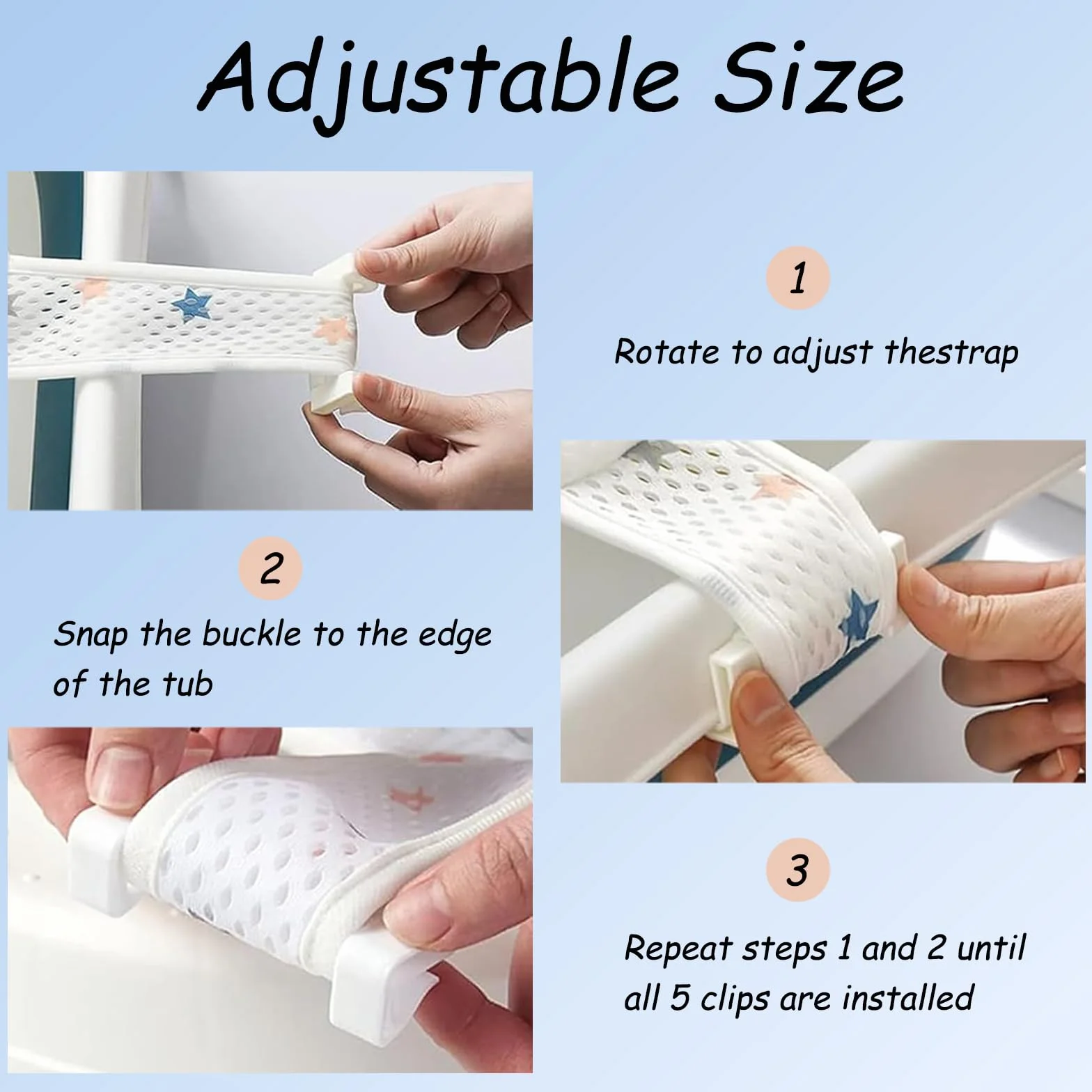 1 pc Tappetino per il bagnetto Neonato,Cuscino Bagnetto Neonato Universale Rete Bagnetto Sedile Inserto Bagnetti per Bambini, Antiscivolo, Morbida e Galleggiante,Traspirante e Delicato