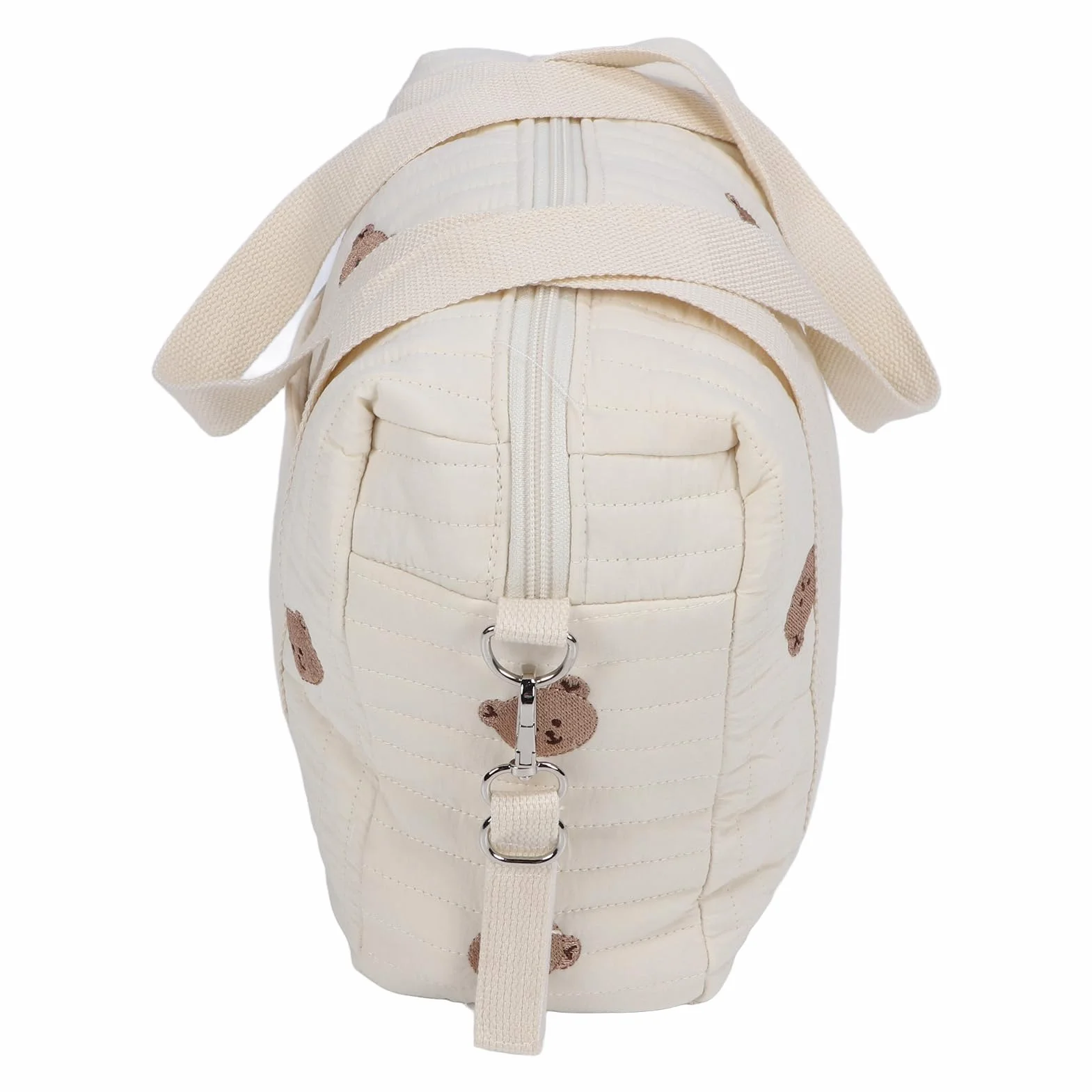 Borsa portaoggetti per passeggino universale con cerniera ricamata – Organizer per carrozzina, sacca accessori neonato, borsa multifunzione per passeggino, Bear Bag