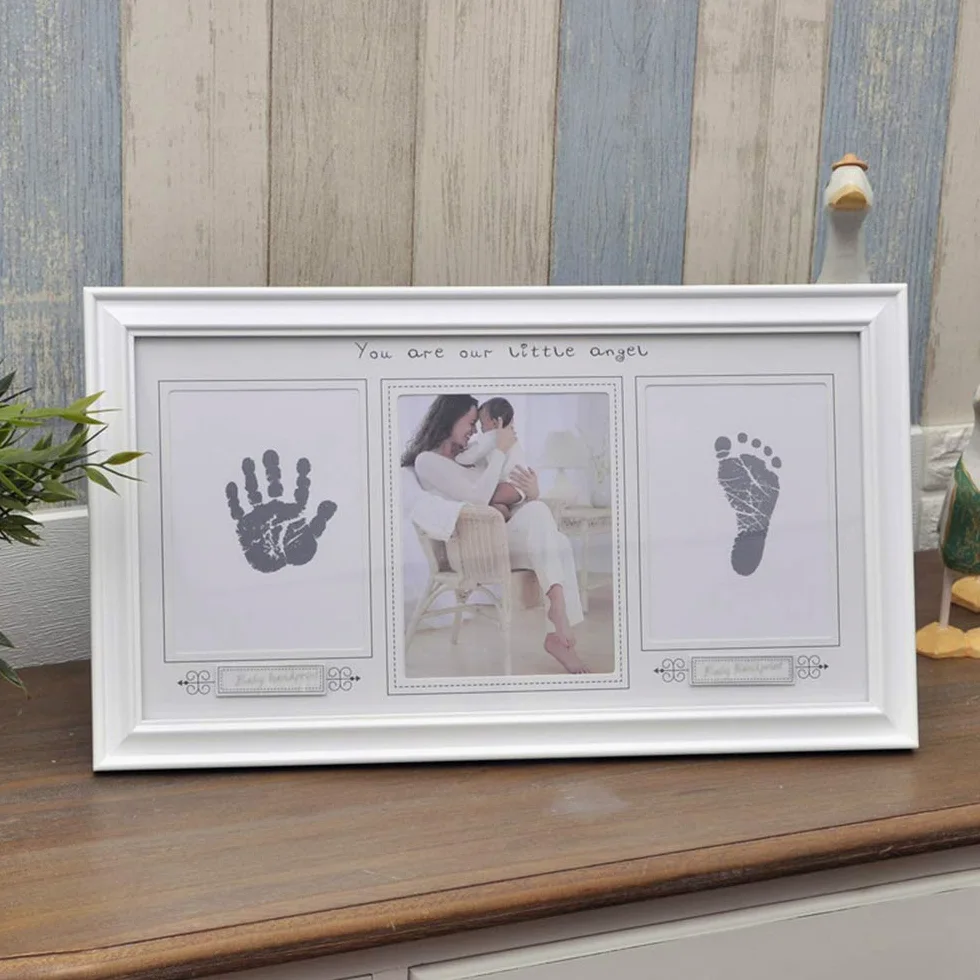 Cornice per impronte Bambino e Neonato Kit Impronta per Mani e Piedi del Neonato - Cornice per foto a inchiostro Porta Bracciali di Nascita Portafoto Regalo perfetto per bambini #5