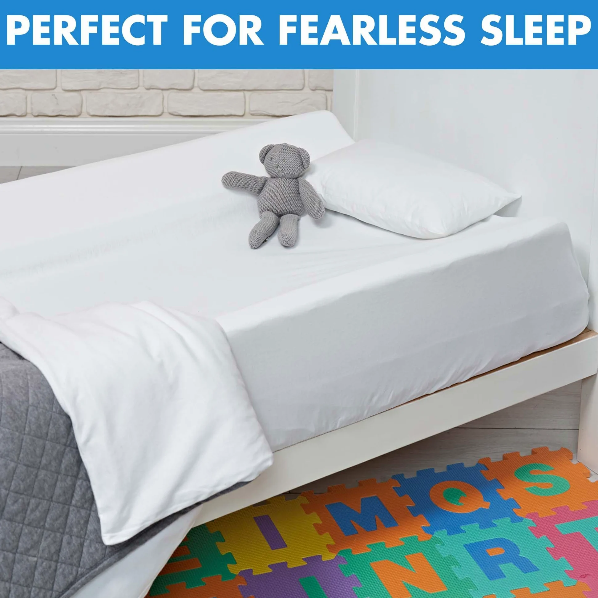 Sponda da Letto in Schiuma per Bambini - Protezione Alternativa a Sbarra di Metal - Per Bambino e Letto Singolo con Rivestimento Rimovibile e Lavabile - Prodotto in Portogallo 2 Barriere