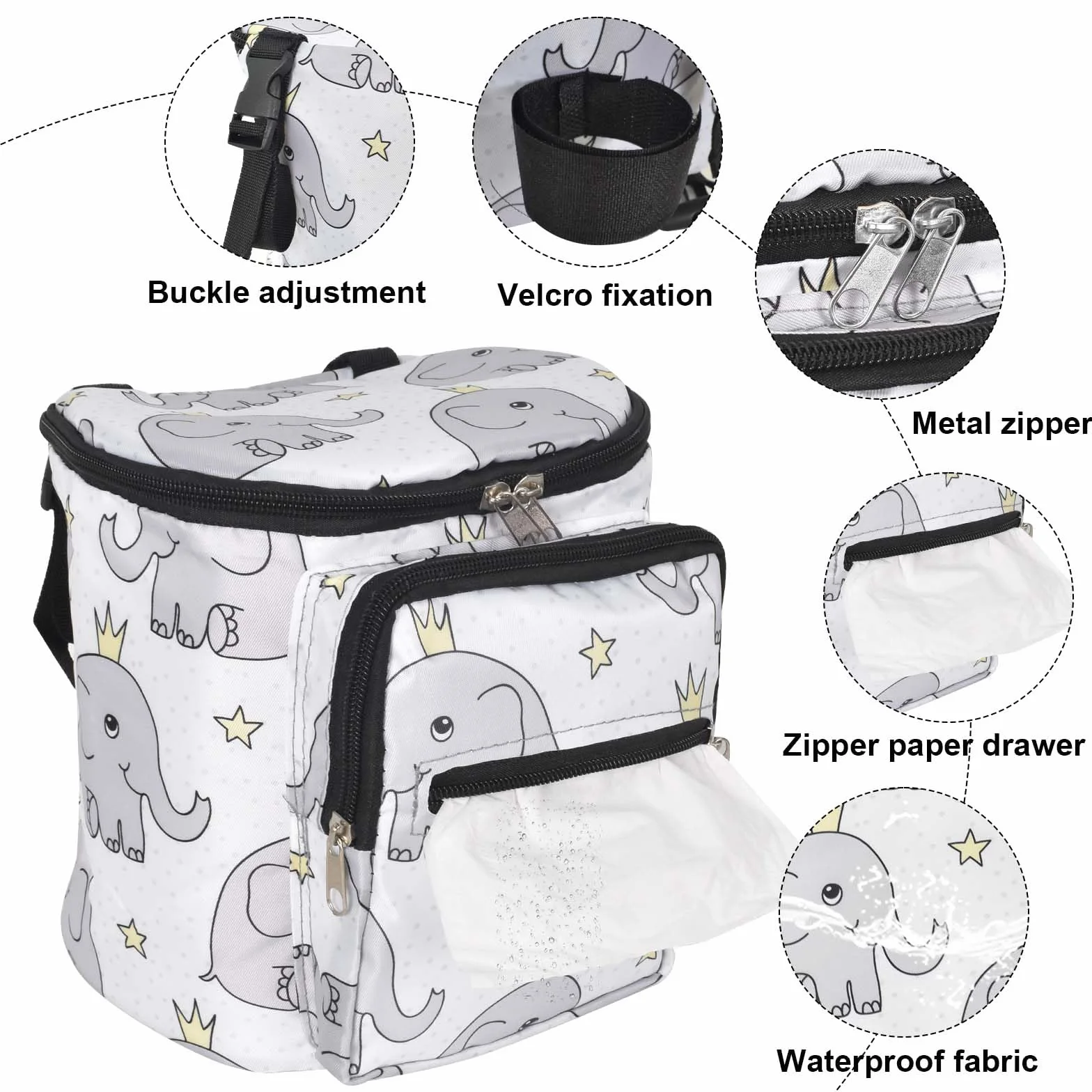 Borsa Organizer Universale Per Passeggino, Uggy Storage Bag, Borsa Passeggino Borsa Organizer, Multifunzione Borsa Cambio Neonato, Borsa per neonati per Biberon, Pannolini, Giocattoli (Style A)