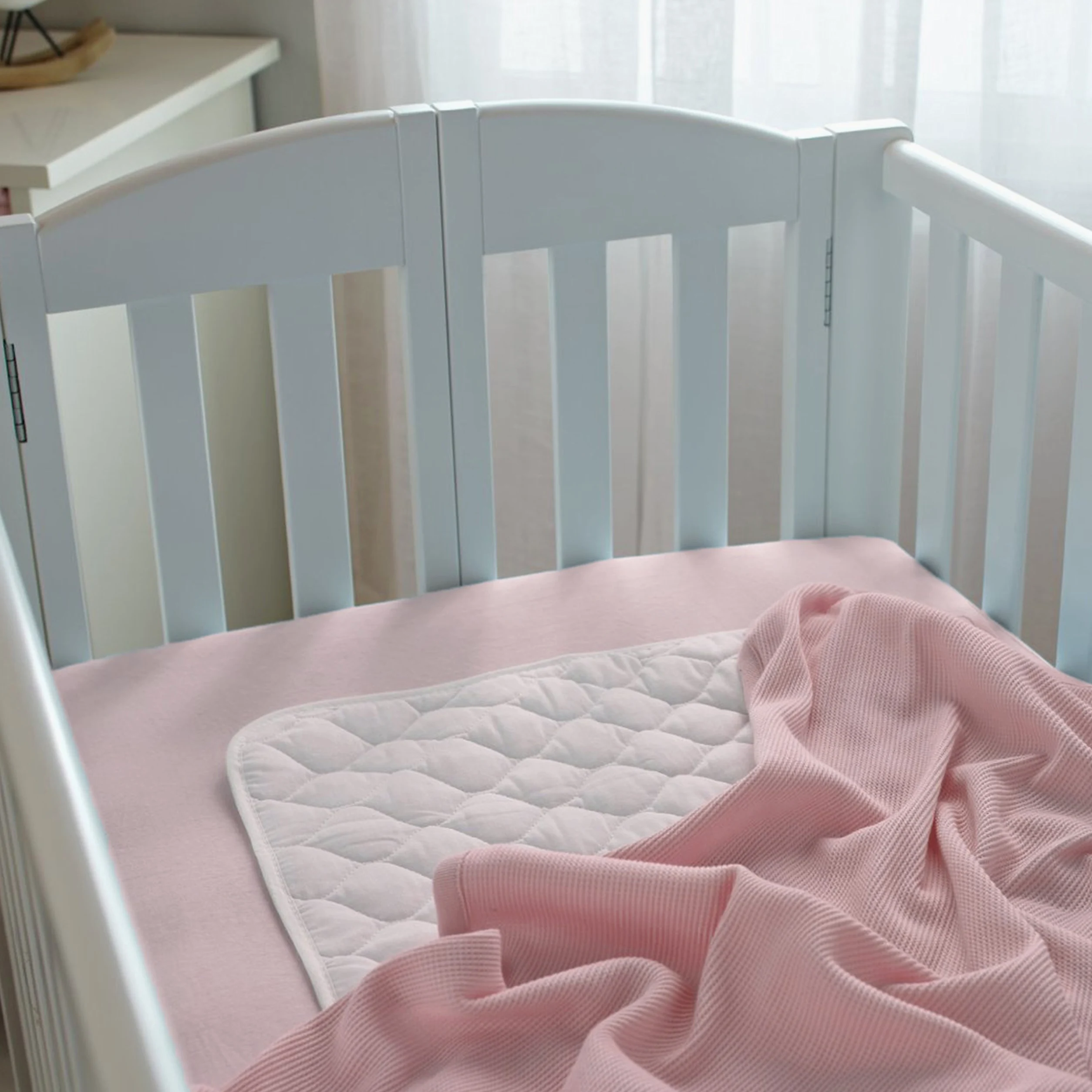 American Baby Company Lenzuolo con angoli in 100% jersey di cotone naturale, per mini-culla, morbido, traspirante, per ragazze, confezione da 1