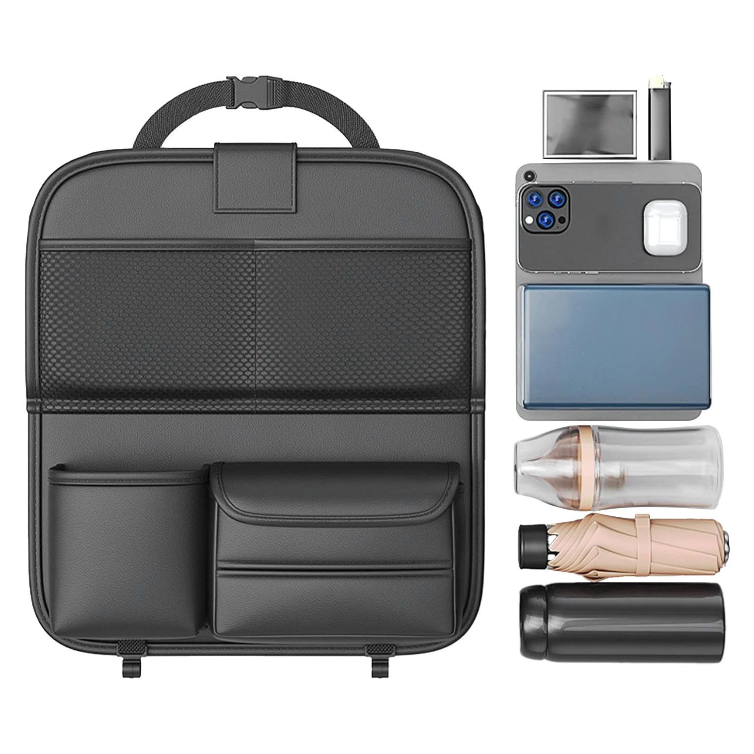 Organizzatore Di Seggiolini Auto - Organizer Posteriore Per Auto | Borsa Di Stoccaggio Posteriore Del Seggiolino Auto Con Vassoio Pieghevole | Organizer Indietro