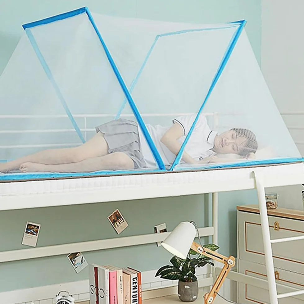 Generico Zanzariera Pieghevole per Letto Matrimoniale – Tenda Anti-Zanzare Pop-Up, Baldacchino Portatile, Facile da Installare, Rete Ultra Fine, Ideale per Camera da Letto, Campeggio, Viaggio