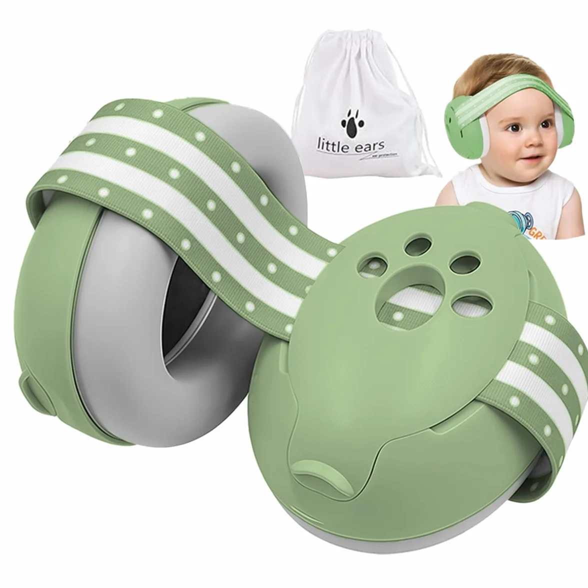 YANKUIRUI Cuffie Antirumore per Neonati e Bambini Piccoli Fino a 36 Mesi, Protettori Acustici per Neonati, Previene i Danni dell’udito, Migliora il Sonno in Viaggio