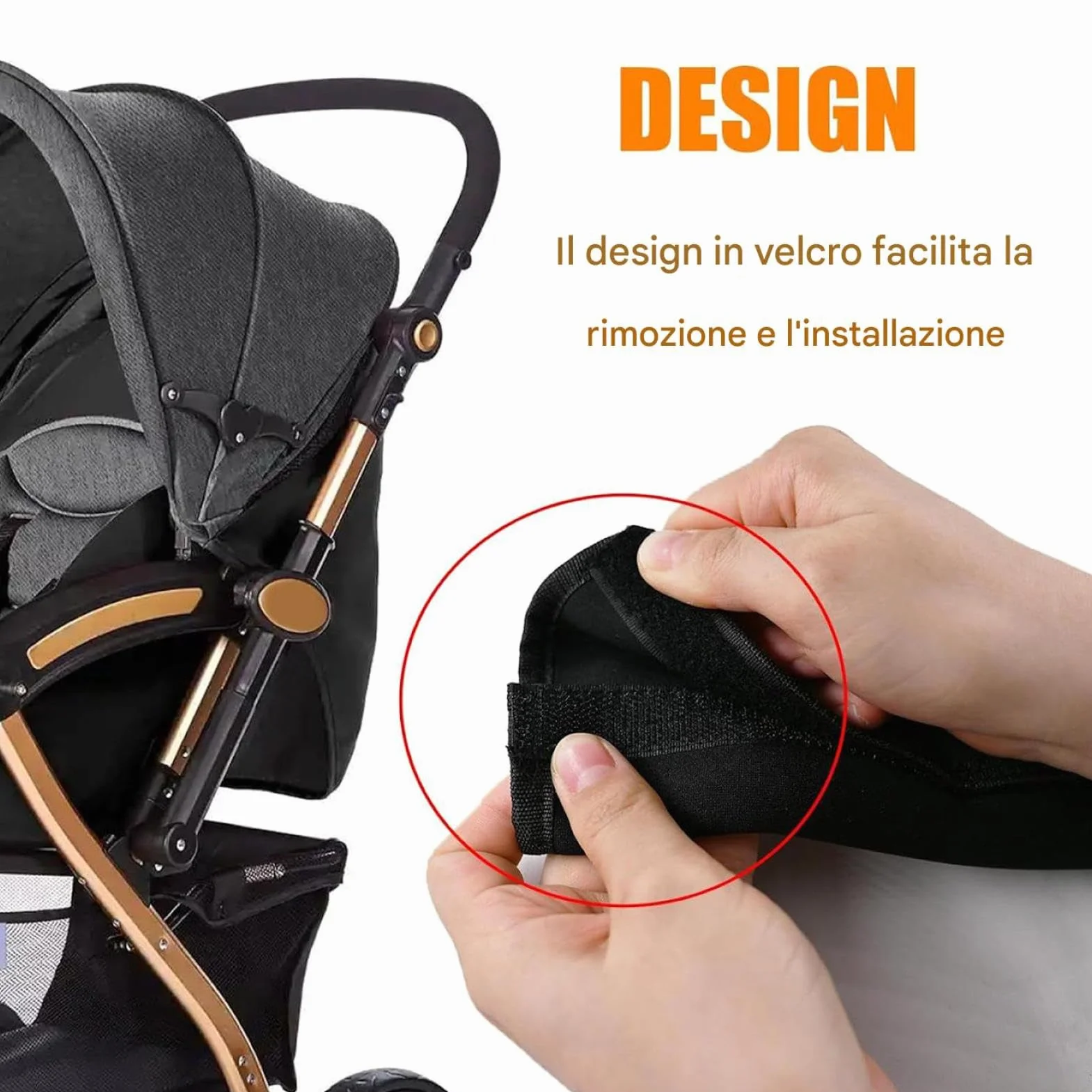 Avvolgimento Per Maniglia Per Passeggino - Protezione Rimovibile Per Maniglie Per Carrozzina, Copertura Antipolvere 48x16x1 Cm, Involucri Protettivi Morbidi, Accessorio Per Passeggini Per Bambini All'