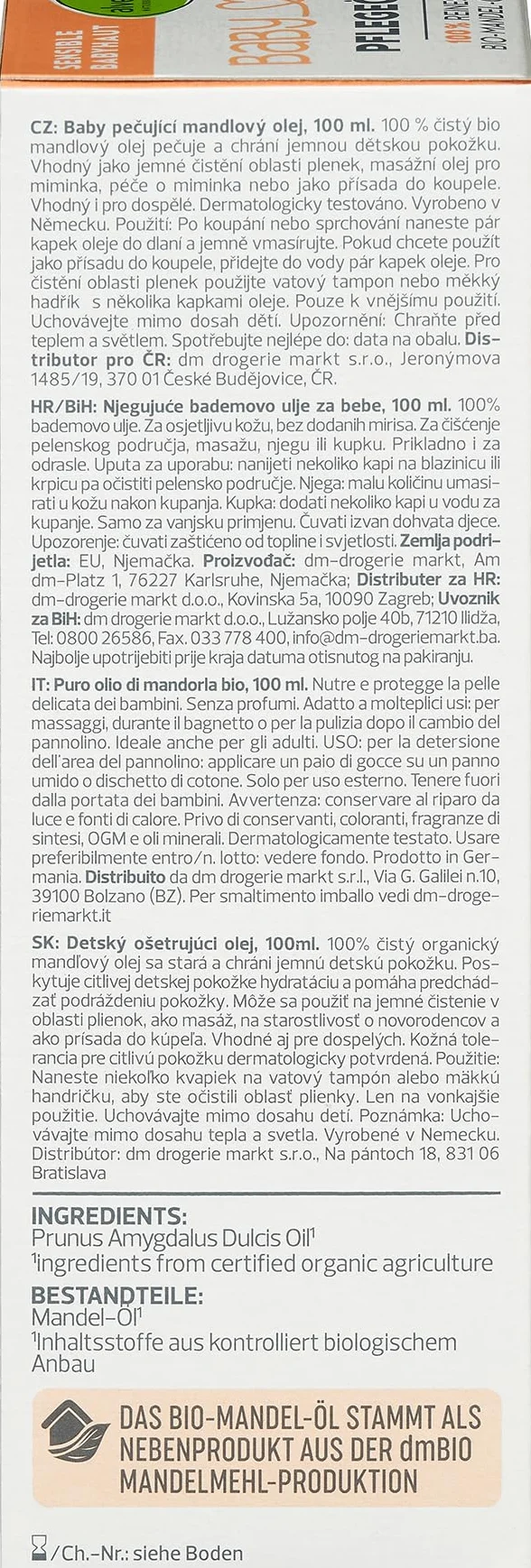 alverde Baby - Olio di mandorle biologico puro al 100%, 100 ml