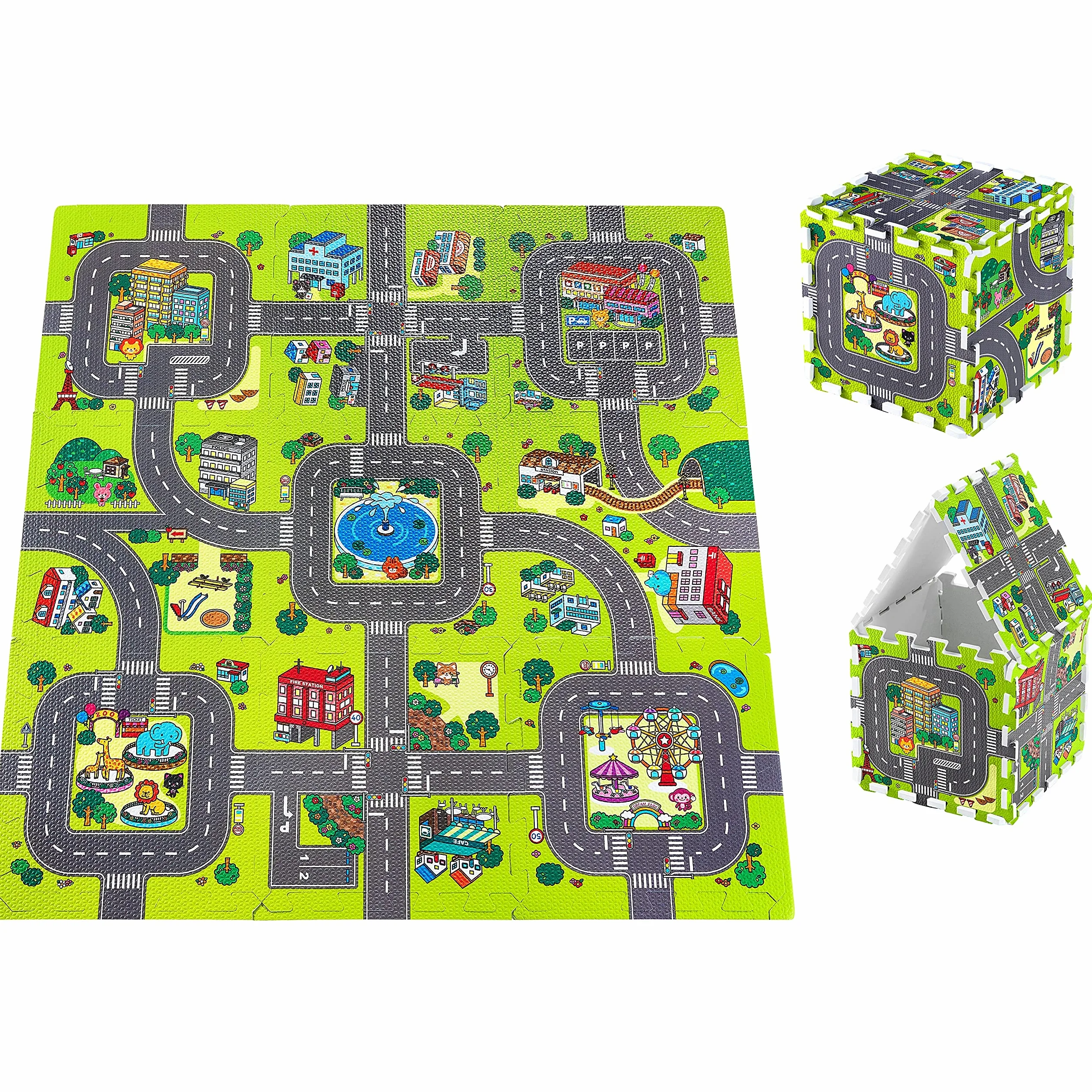 Moby-System Tappetino Puzzle per Bambini 90 x 90 x 1 cm - Inodore e Sicuro - Grande Tappetino da Gioco per Ragazzi e Ragazze - Senza Sostanze Tossiche