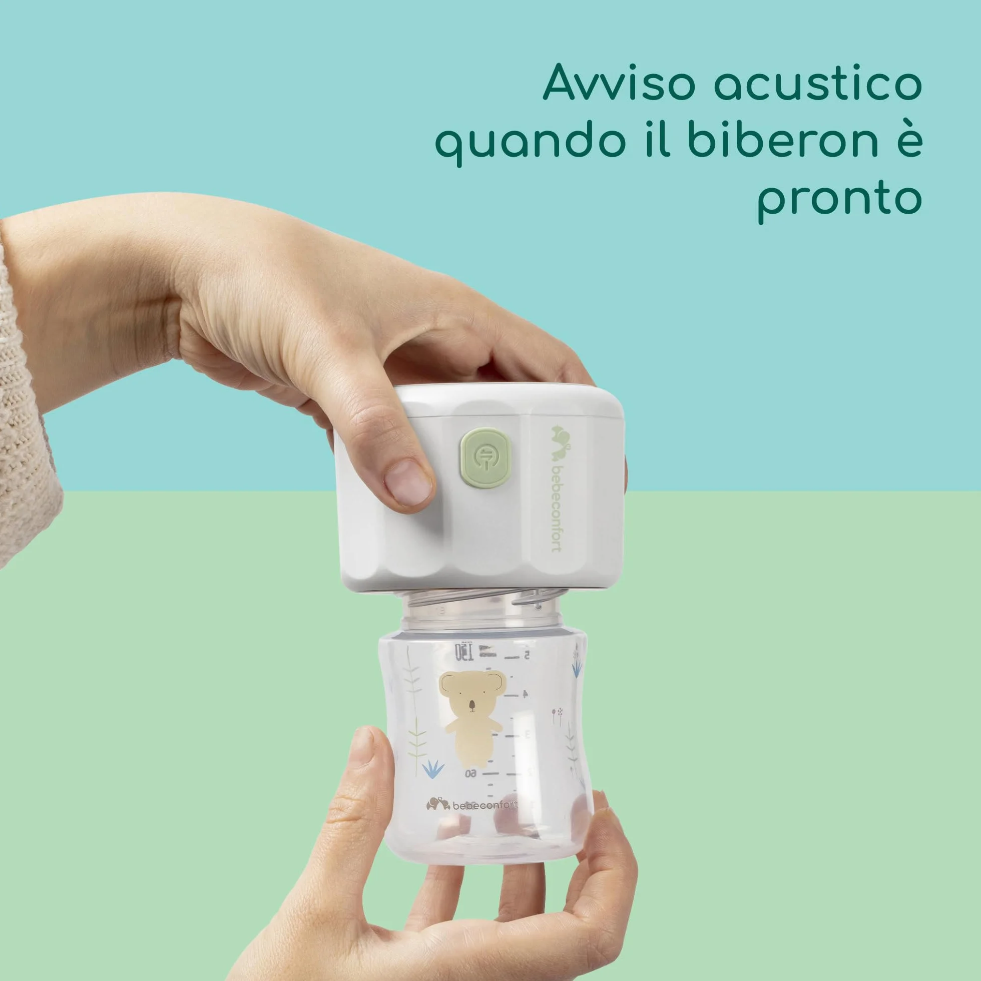 Bebeconfort Scaldabiberon portatile, Scaldabiberon elettrico USB senza fili, Tascabile Compatto e Leggero, Riscaldamento rapido, Display digitale, Batteria a lunga durata, Regolazione temperatura