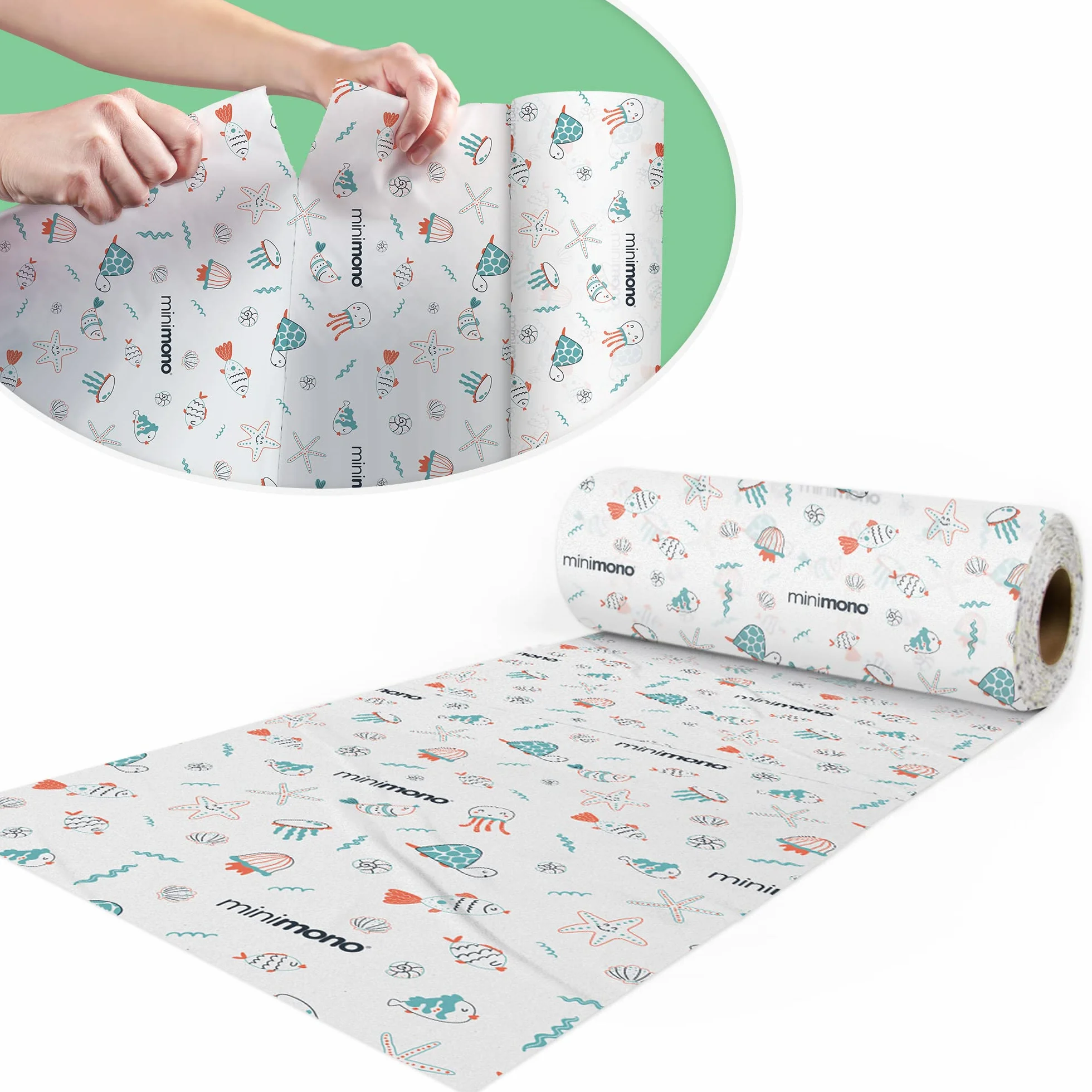 Minimono Tappetino per bambini sotto il seggiolone, 10 pezzi, usa e getta e impermeabile, 101,6 x 119,4 cm, tappetino multiuso per attività artistiche e artigianali, accessori per lo svezzamento dei