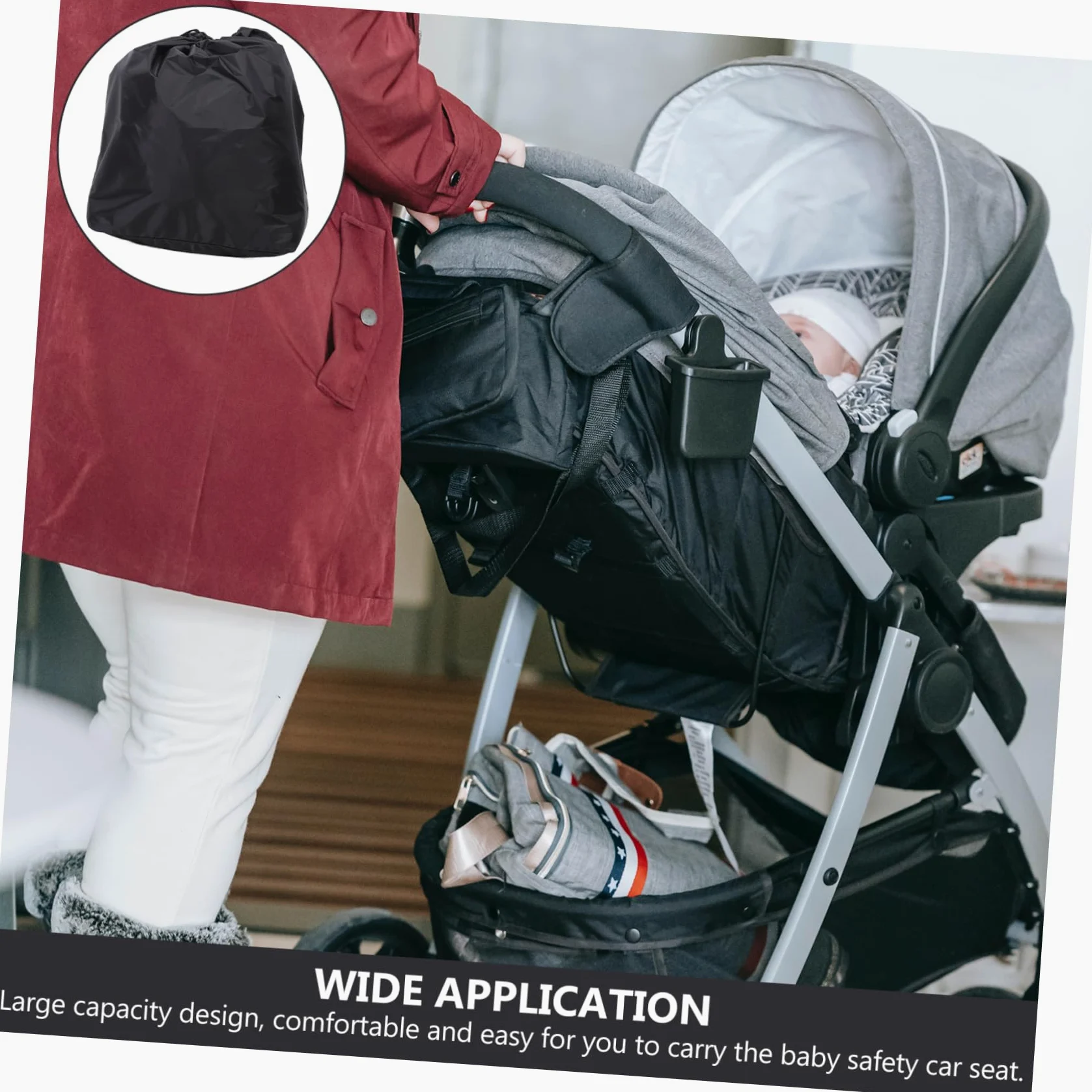 YARNOW 4 Pz Borsa Per Passeggino Copri Passeggino Doppio Borse Per Passeggino Da Viaggio Borsa Da Viaggio Passeggino Ombrello Custodia Per Seggiolino Auto Tessuto Crittografato 210d Black