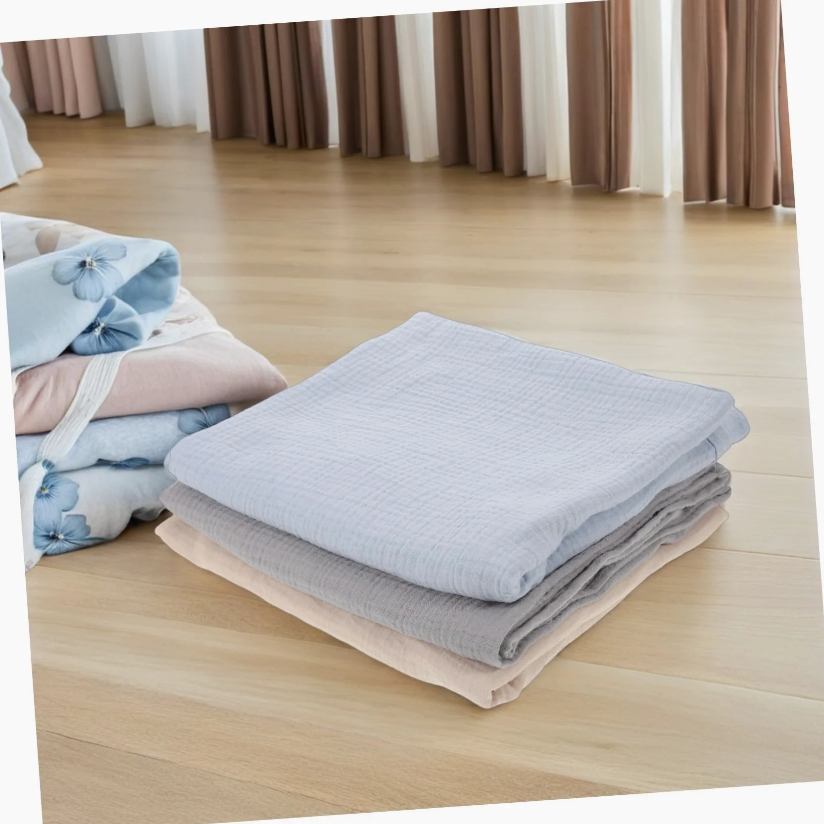 VICASKY 3 Pezzi Coperta Mussola Ragazzo Ragazza Morbida e Traspirante Fascia Avvolgente Sicura per Ragazzo Ragazza Unisex per Nanna e Bagnetto Protezione Delicata per Sensibile