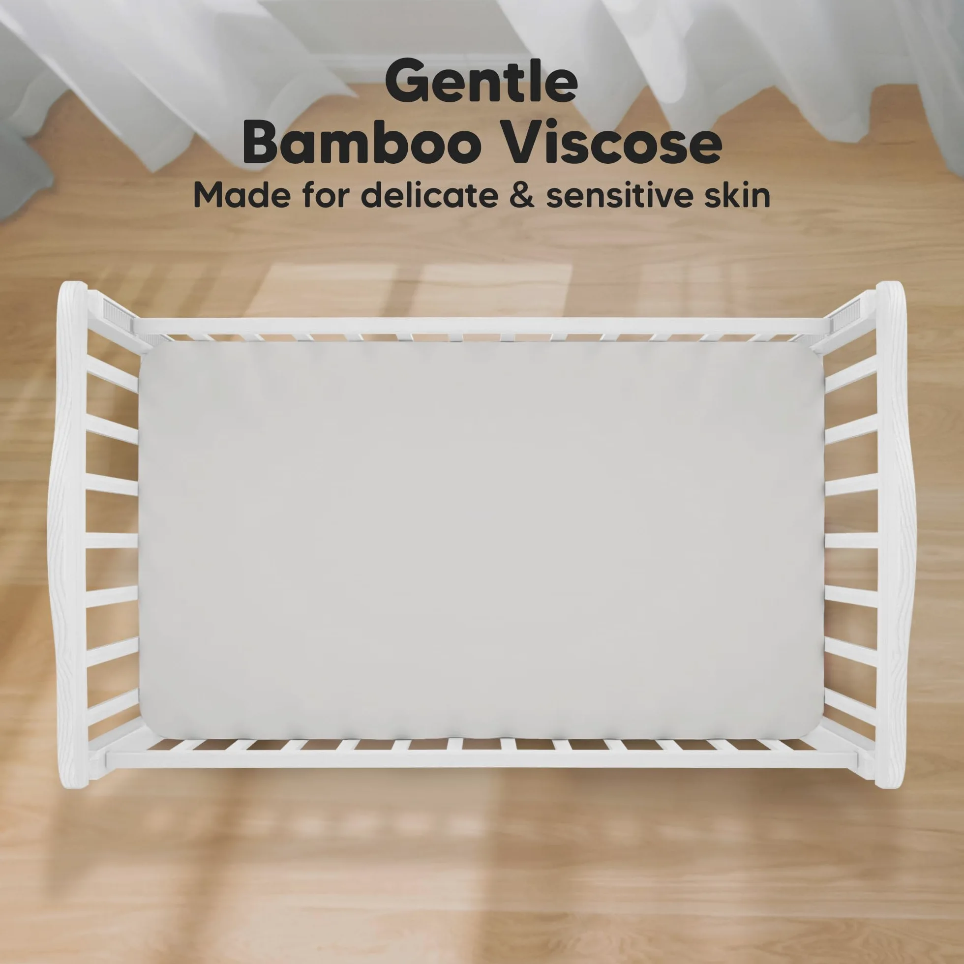 Confezione da 2 Lenzuola per Lettino in Bambù per Ragazzi e Ragazze - Lenzuolo con Angoli in Jersey, Lenzuola per Lettino Organiche Neutre, Lenzuolo per Lettino, Lenzuola per Bambini, Unisex (Sage)