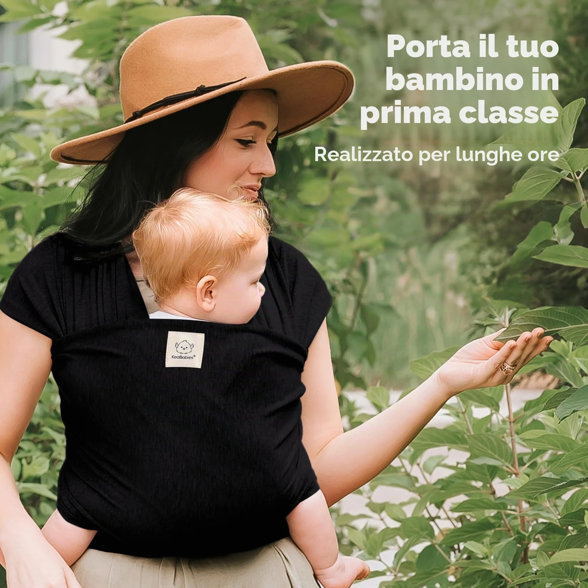 KeaBabies Baby Wrap Carrier - Tutto in 1 Original Baby Carrier Fascia da Neonato a Bambino, Facile da Indossare, Legatura Senza Mani, Leggero, Impacchi per Bambini Traspiranti (Trendy Black)
