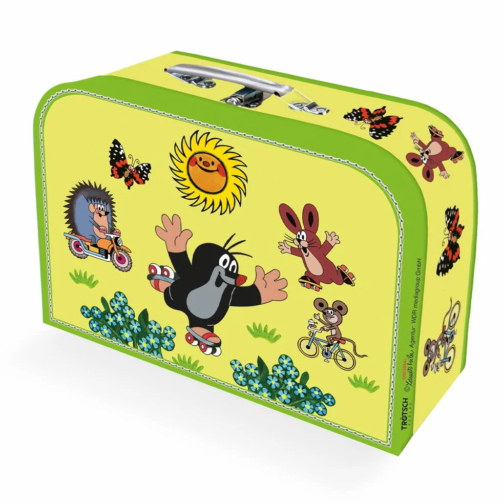 TROTSCH Der kleine Maulwurf Kinderkoffer klein: Pappkoffer Reisekoffer Kinder Spielkoffer: Pappkoffer mit Metallhenkel, klein