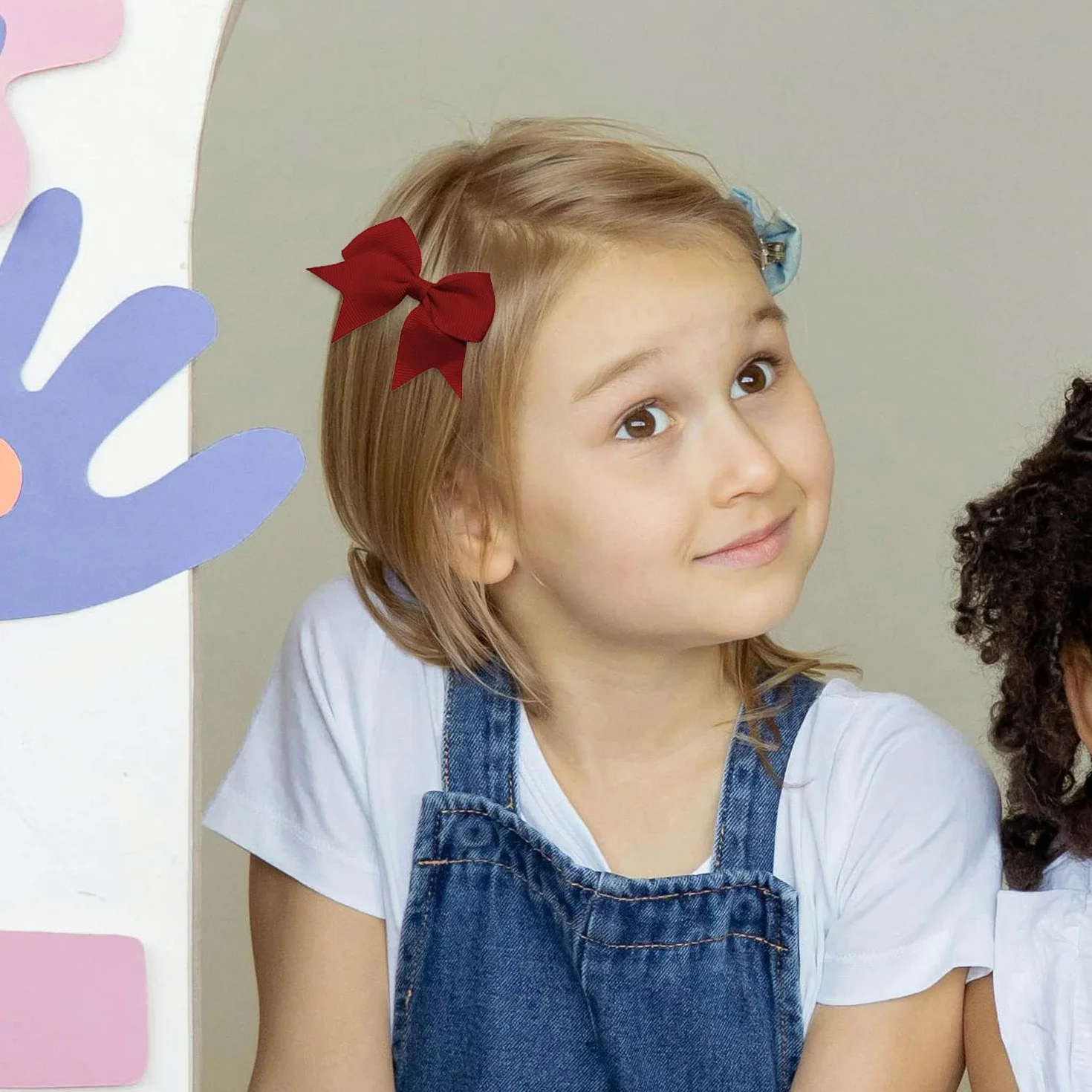50 fermagli per capelli, copricapo per bambini, graziosi fermagli per capelli, con fiocco colorato, accessori per abbigliamento