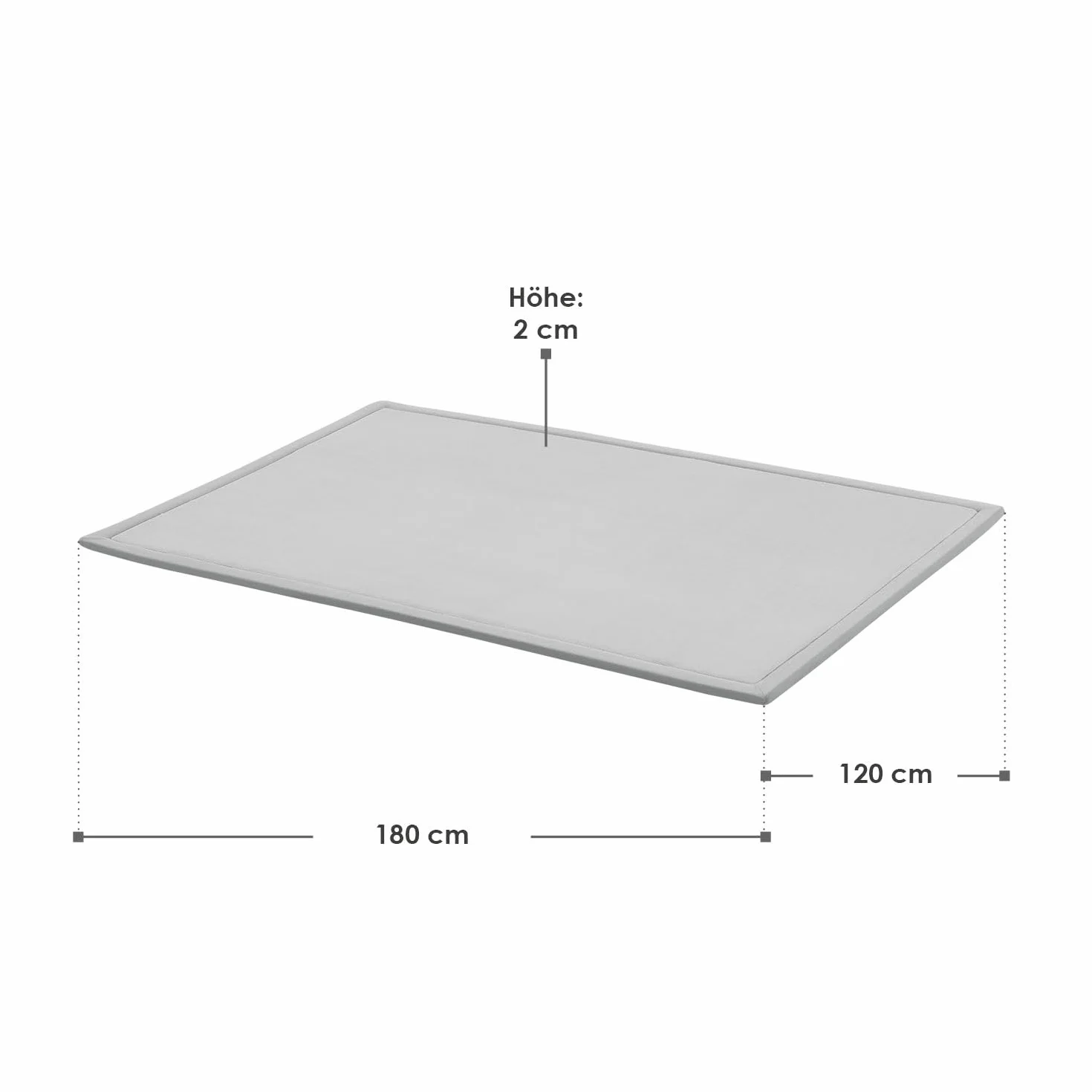 Juskys tappeto morbido e antiscivolo da 180x120 cm per gattonare, ideale per bambino, neonato, yoga – Grigio
