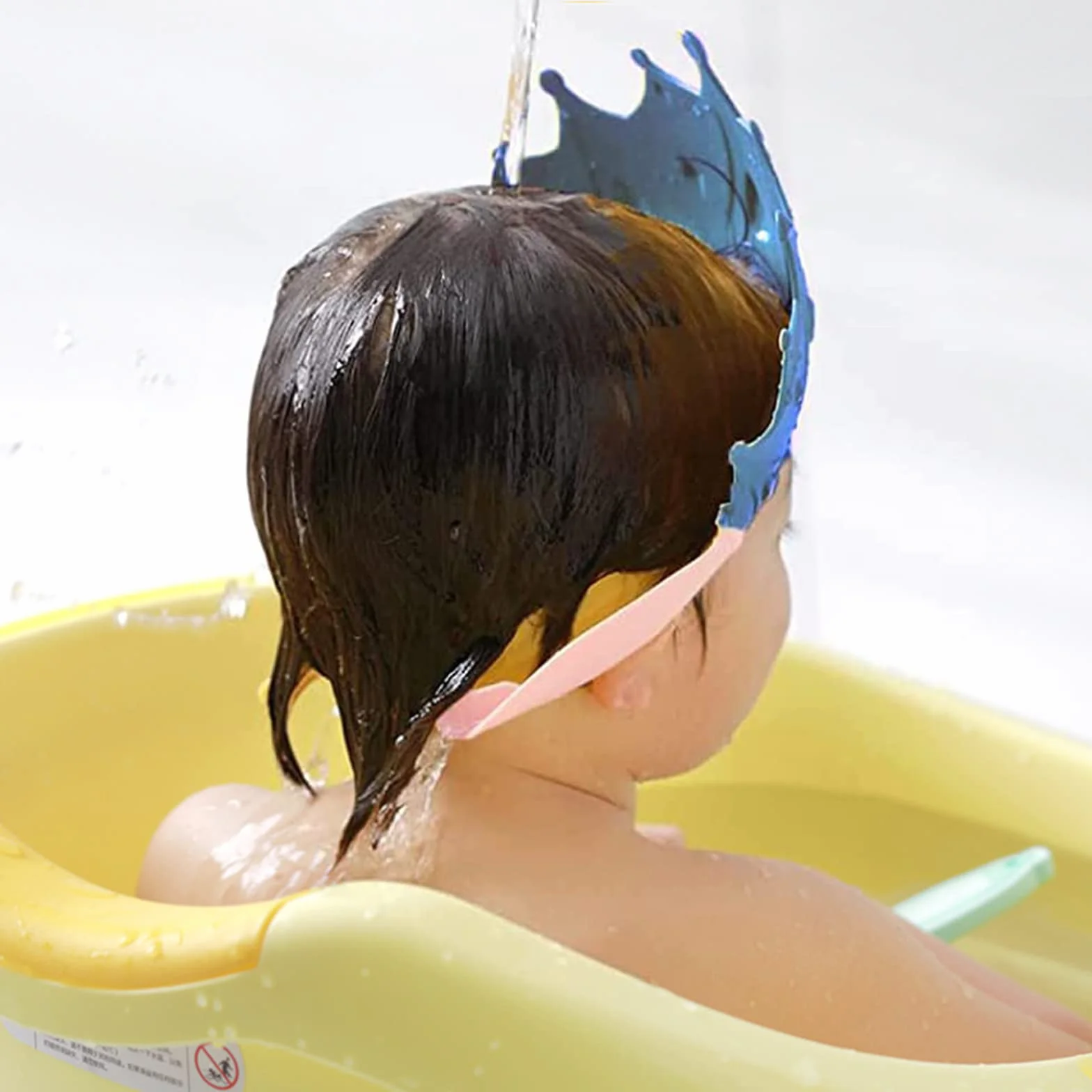 2 Pezzi Corona Cuffia Doccia per Bambini Cappello Bagnetto Bambini Cuffia Shampoo per Bambini Visiera Doccia Bambini Regolabile Protegge Gli Occhi dall'Acqua e Shampoo per La Cura del Bambino