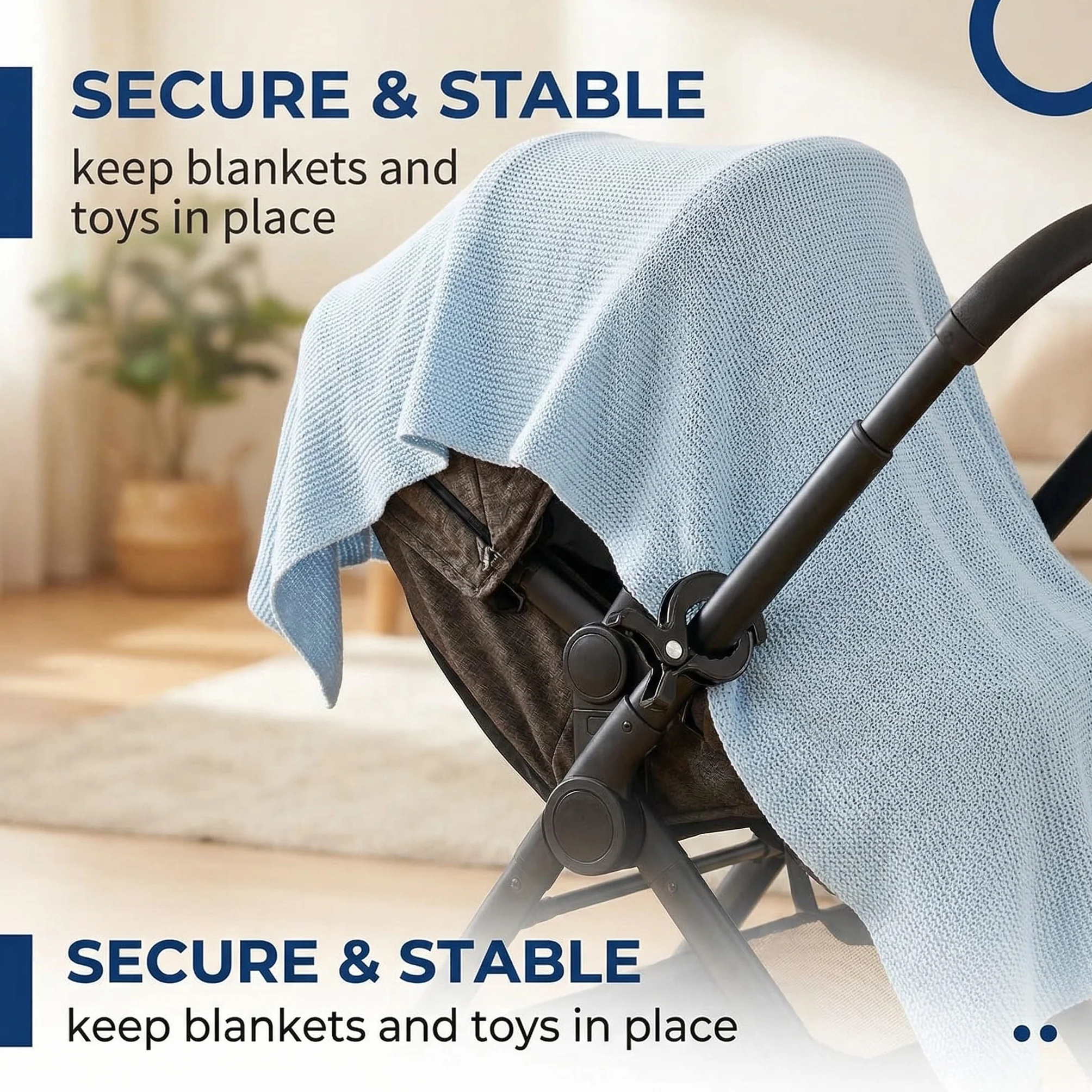 Clip Passeggino 6 Pezzi Nero Standard Clip Fermagli Universali Passeggini Sedie A Rotelle