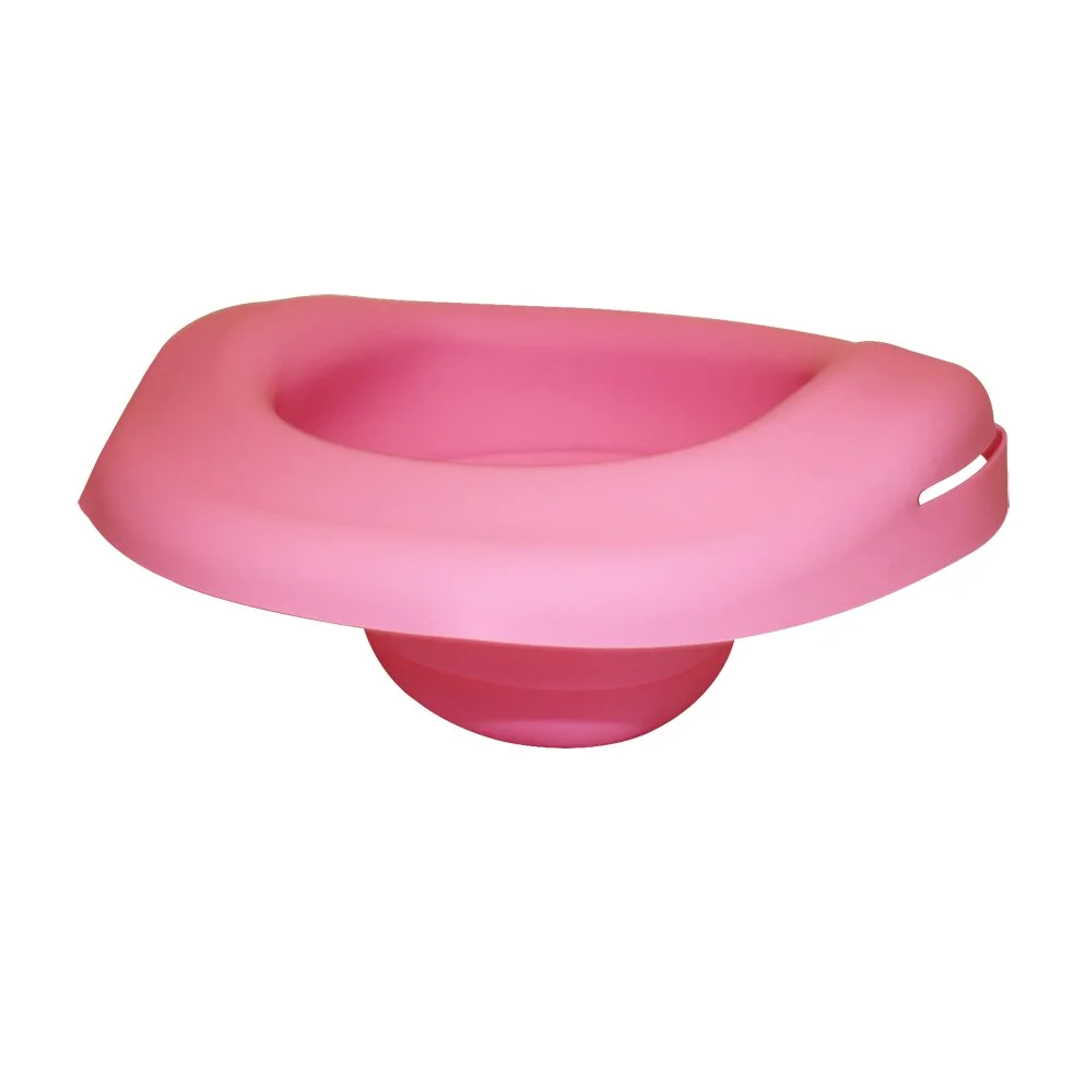 POTETTE PLUS Set di vasetto multifunzionale: vasetto da viaggio, riduttore per WC, vaso da casa grazie alla ricarica morbida e 10 ricariche usa e getta (rosa chiaro)