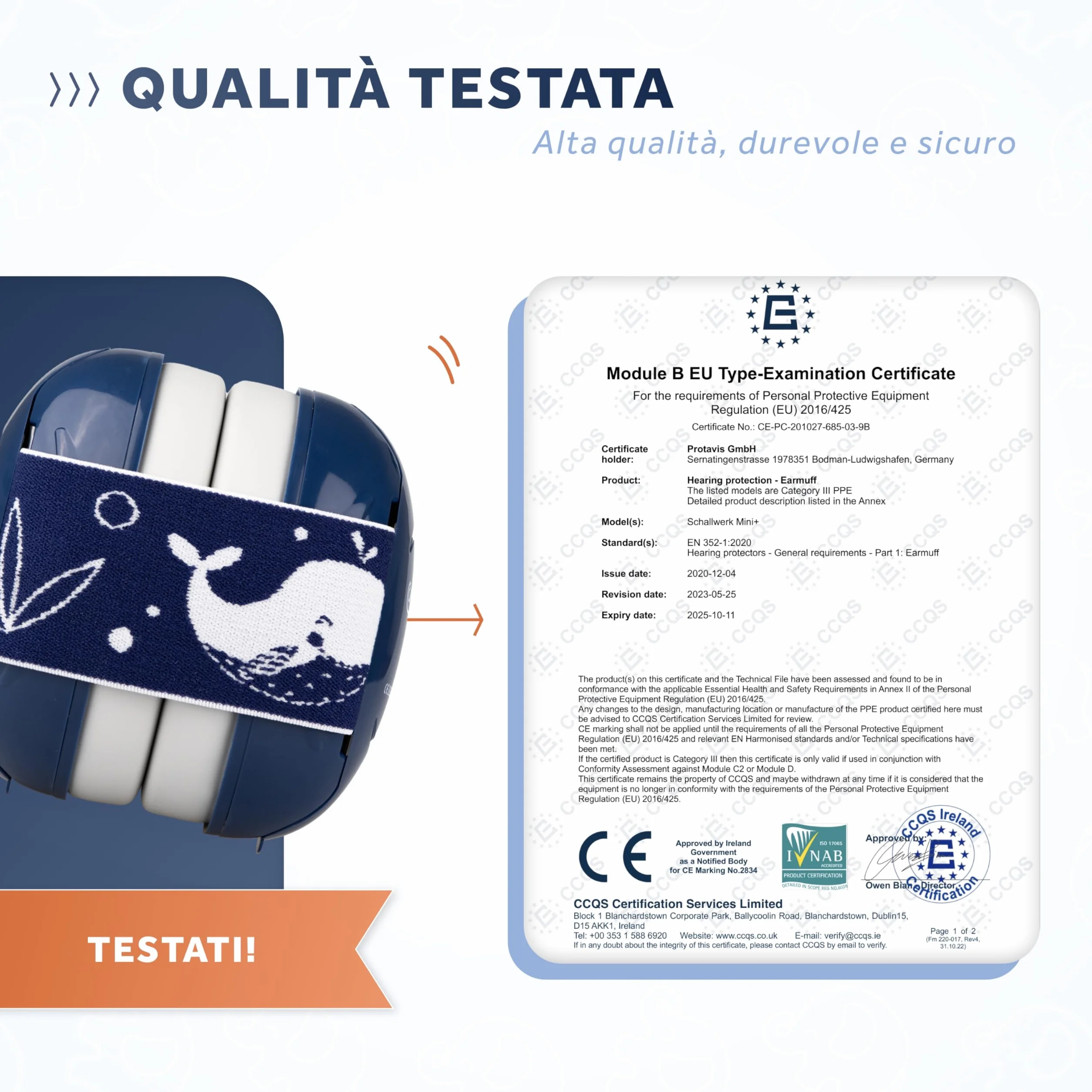 Schallwerk ® Mini+ Cuffie Antirumore Bambini - Protezione dell'udito per Bambini e Neonati - Cuffie Neonato Antirumore, Neonato, Bambino, Aereo, Rumore