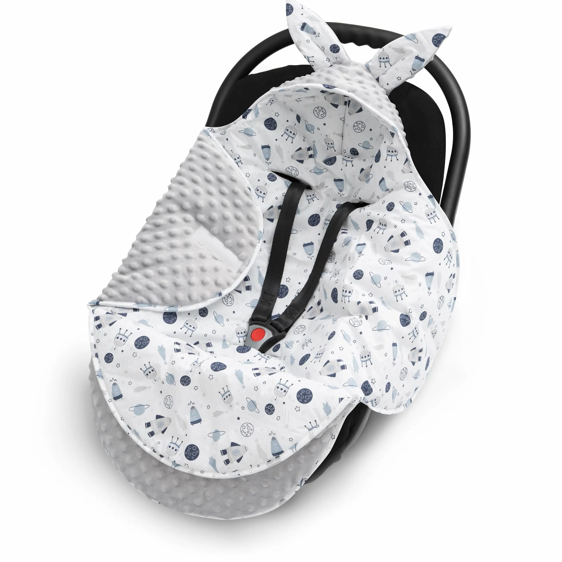 ELIMELI Coprigambe per ovetto – Coperta invernale per seggiolino auto, passeggino e passeggino con imbottitura, universale per esempio Maxi Cosi, coperta per passeggino (grigio – Cosmo)