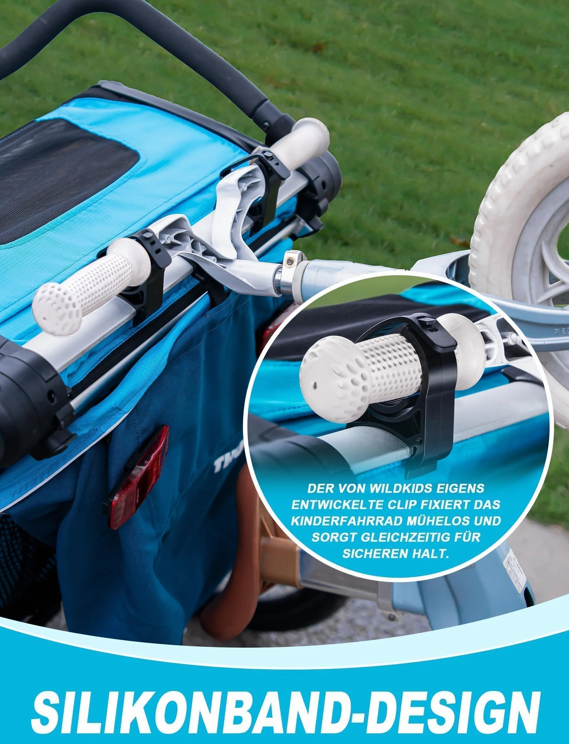 Ruota per bicicletta, supporto per Thule Chariot 2017-2023 Sport, Cross, Cab, Lite 2 fino a 14 pollici max. 20 kg - Rimorchio per bicicletta per bambini