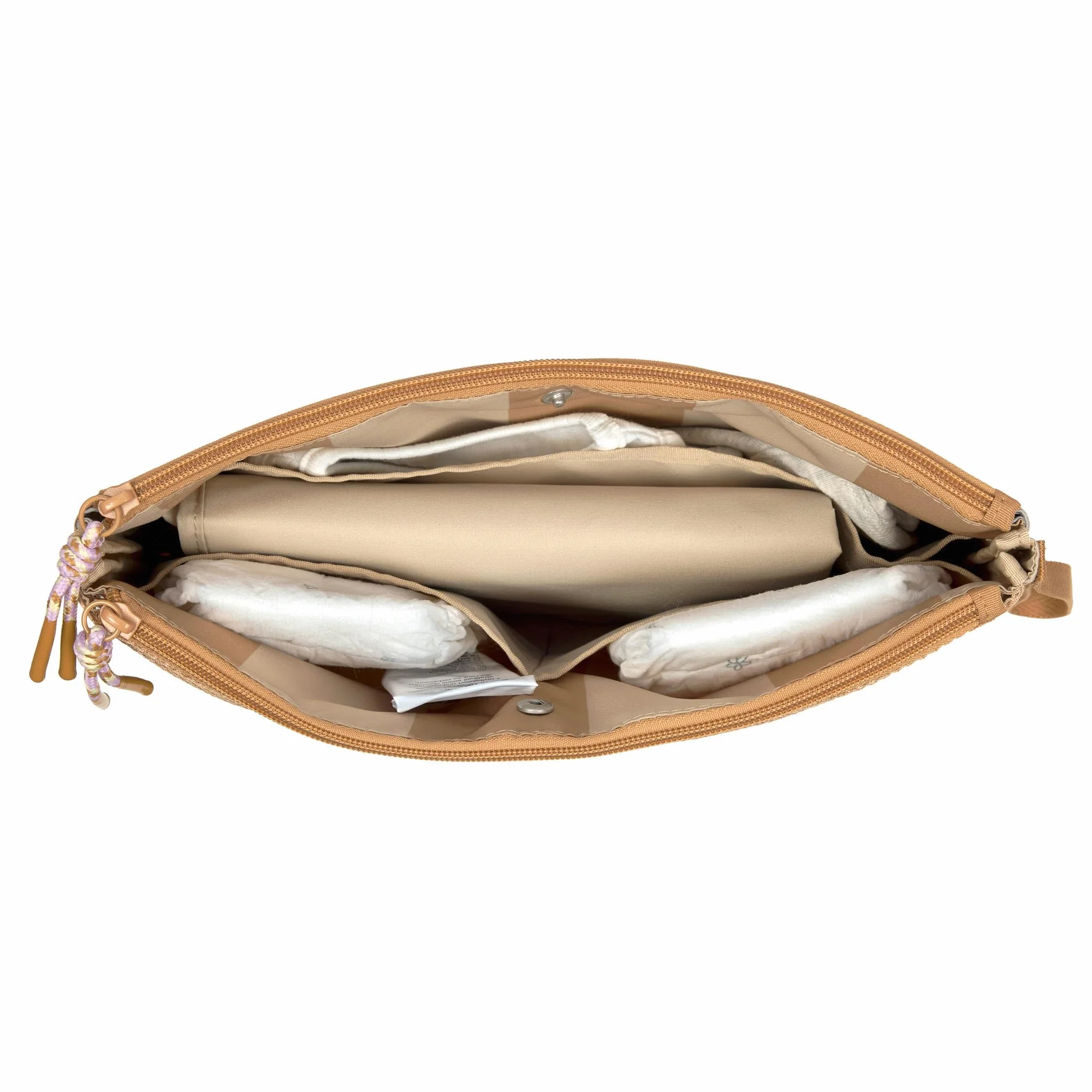 LÄSSIG Borsa per pannolini con fasciatoio per i bambini in movimento/Casual Changing Organizer beige/camel