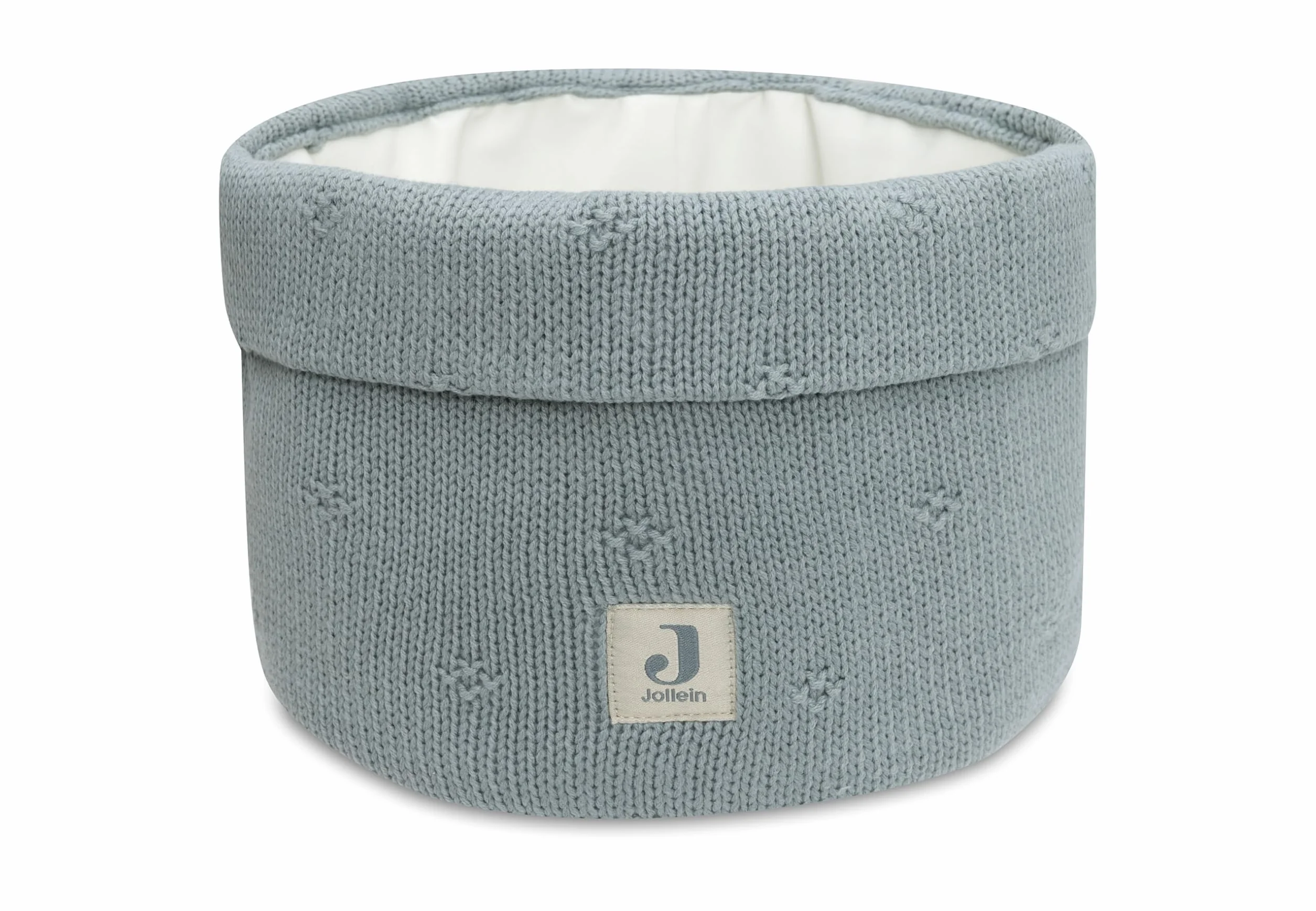 Jollein Cesta Cosy Knit, verde mare, 60% cotone, 40% acrilico, 14 x 18 cm, verde