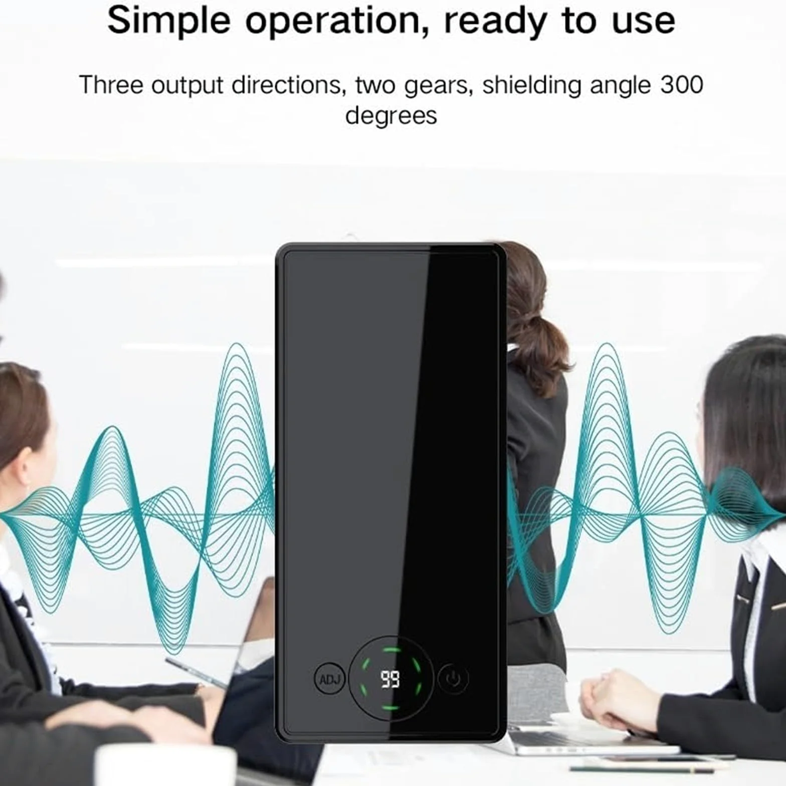Blocco Audio Con Telecomando Portata 50 M | Dispositivo anti-registrazione con jammer di segnale portatile ad alta capacità for riunioni di lavoro
