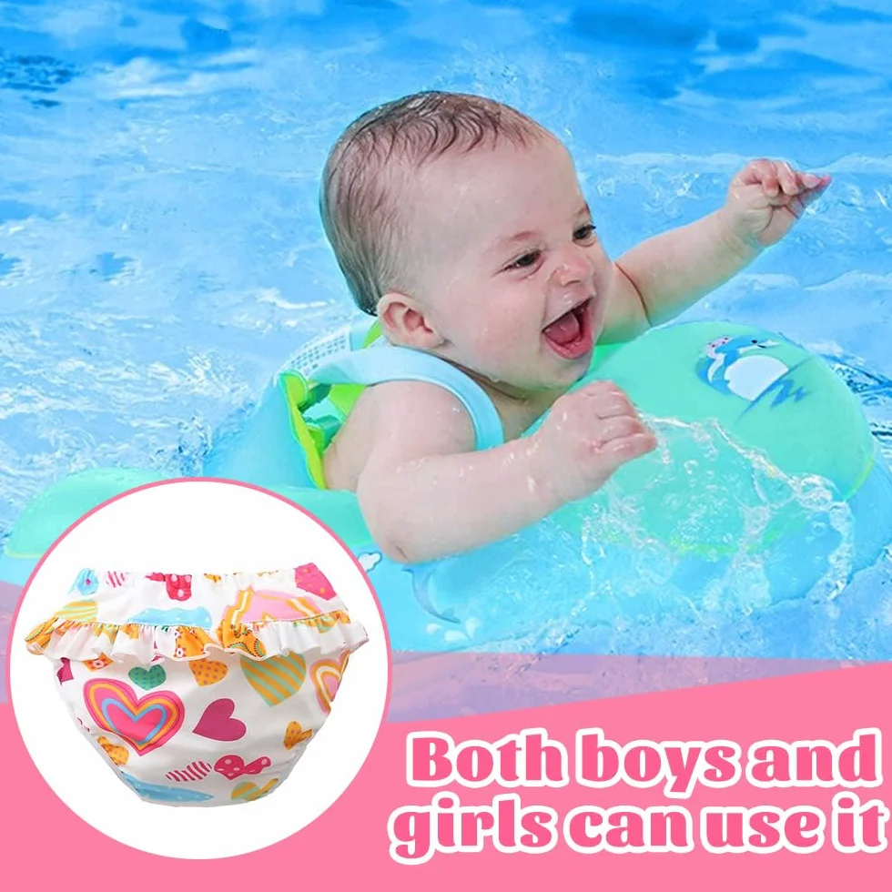 1 pannolini da nuoto adorabili e riutilizzabili, da 1 a 2 anni (a forma di cuore, 10-15 kg)