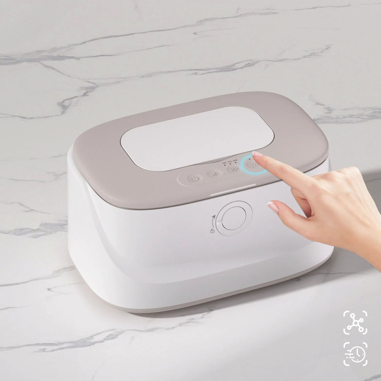 Generic Dispenser Scalda Salviette Umidificate per Bambini Controllo Intelligente della Temperatura Grande capacità con Luce Notturna per la Cameretta dei Bambini (GRAY)