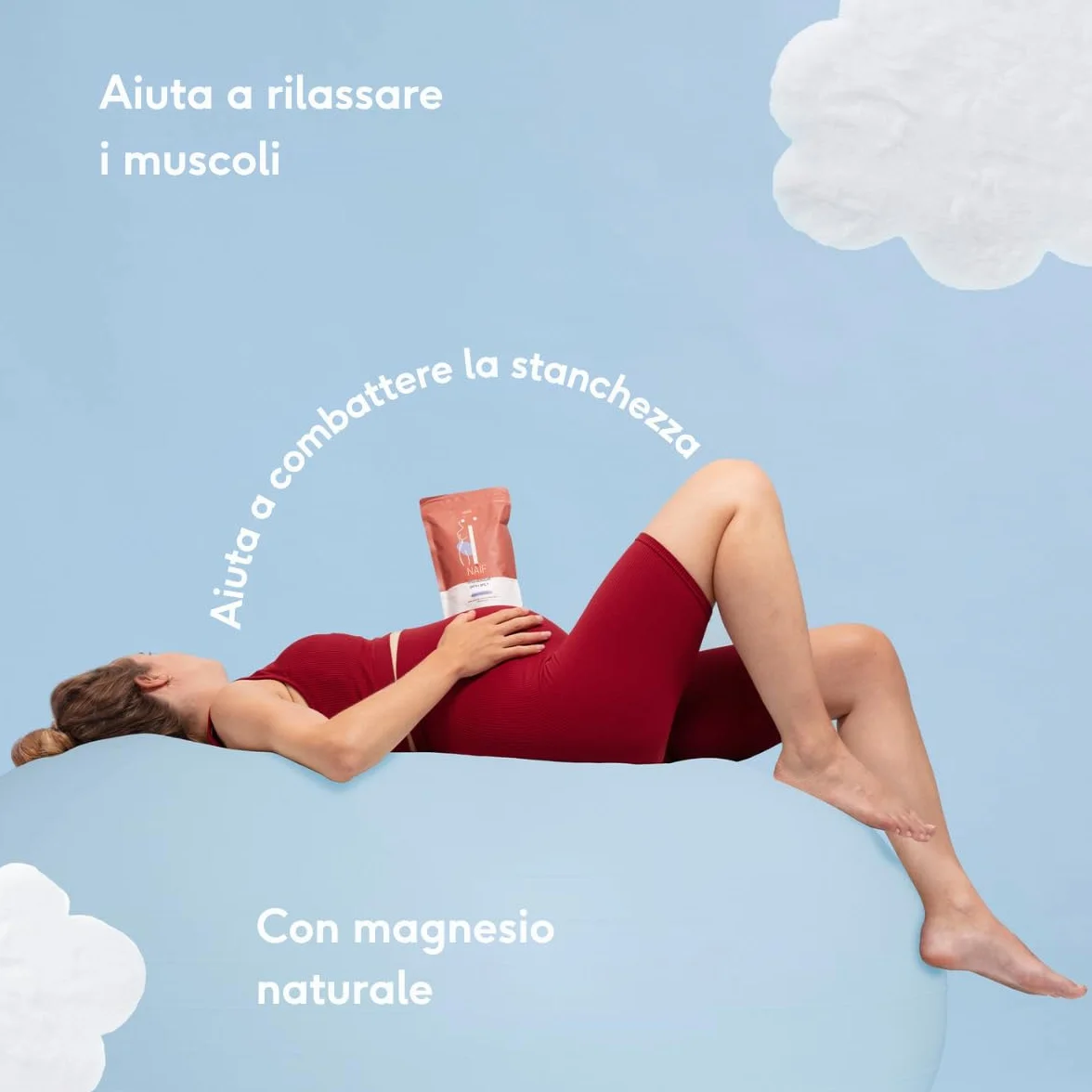 Naïf Sali da bagno al magnesio - Allevia dolori e crampi - Rilassamento muscolare - Bagno alcalino per disintossicazione - Sali da bagno alcalino - 500 g