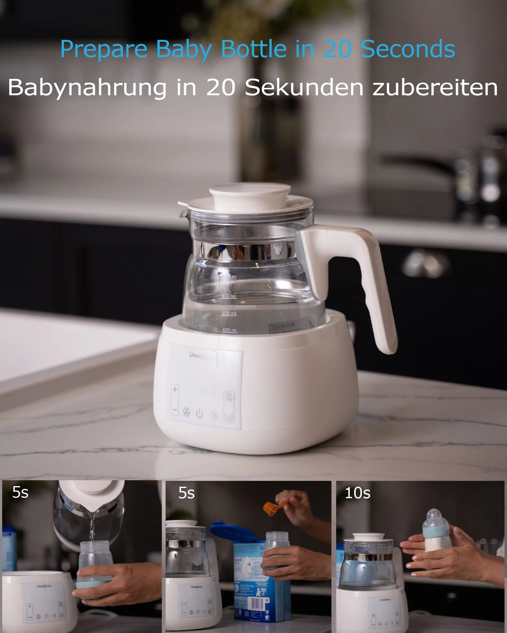 Bollitore Baby Formula Prep, per biberon Adattatore (Luce notturna)