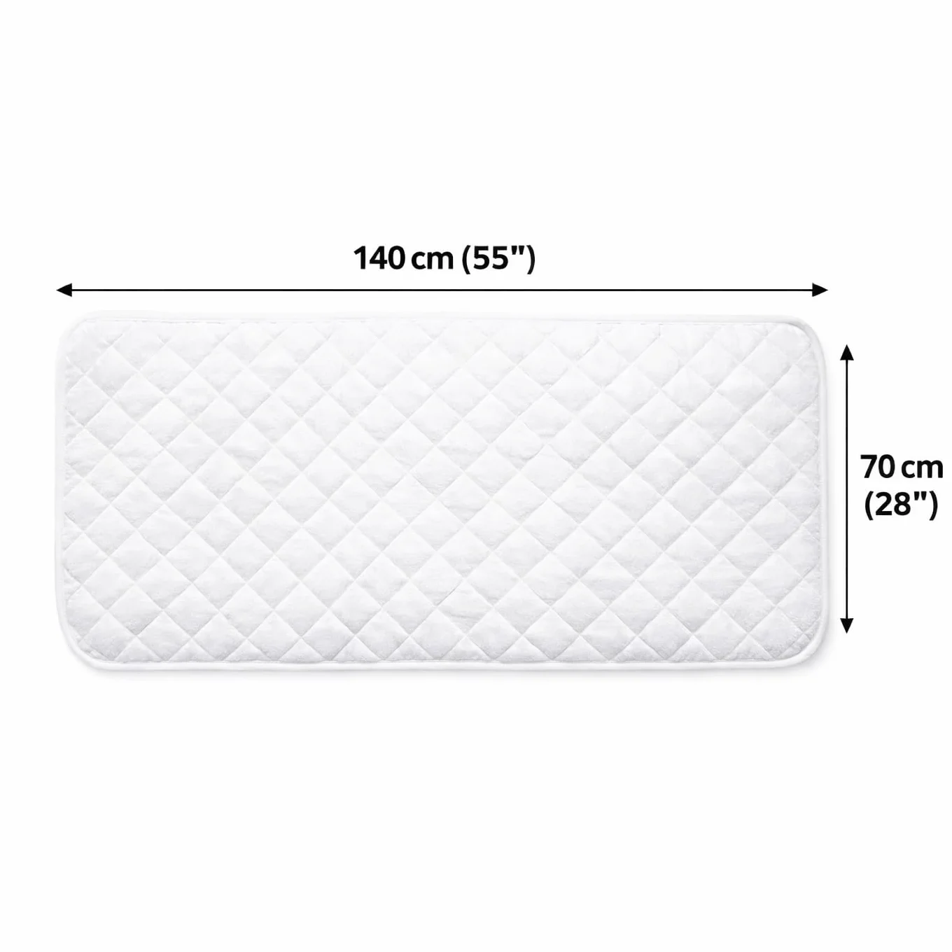 Coprimaterasso per lettino in morbido pile per un maggiore comfort e calore – 140 x 70 cm – retro in qualità trapuntata con fasce angolari – Made in Portogallo