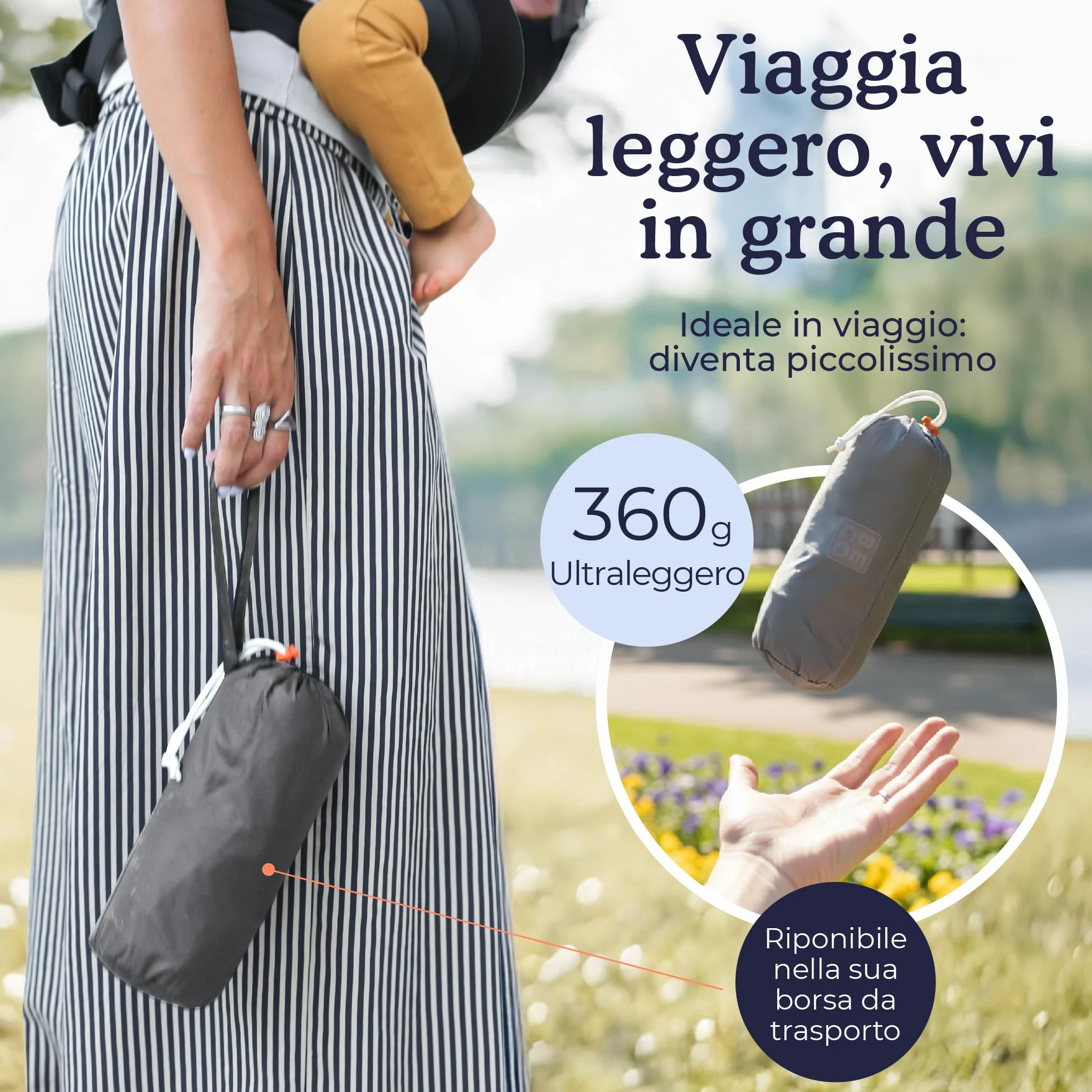 Beco Fly Ultralite Marsupio Neonati e Bambini – Compatto, Pieghevole e Leggero – Con Borsa da Trasporto, Posizione a "M" Ergonomica, Fronte Mamma e Zaino (7–20 kg) - Grigio