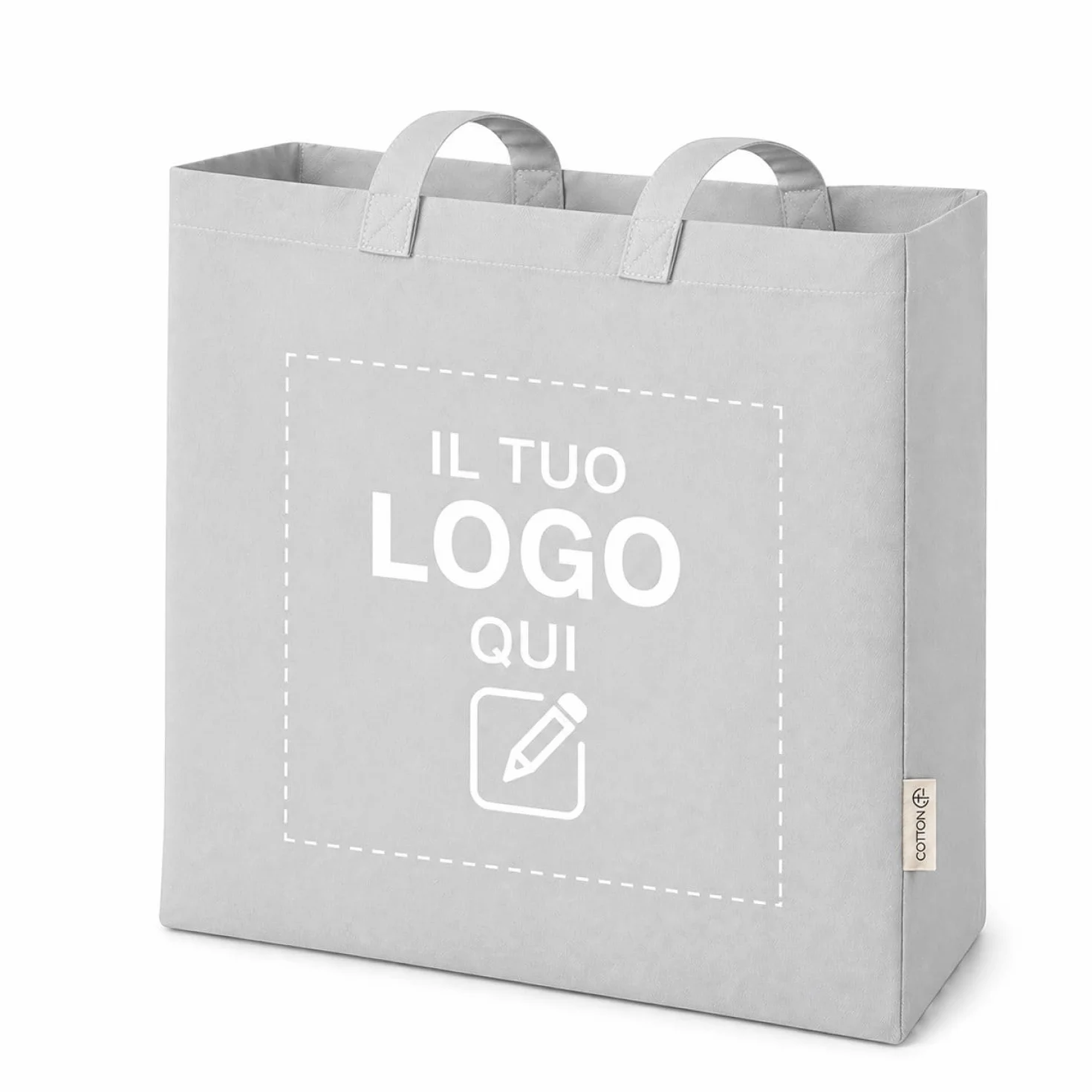 VENEZIANO Shopper personalizzata Canvas 220gsm 40x35x12 cm con Soffietto e Manici Lunghi – Shopper Resistente Riutilizzabile – Personalizzabile per Stampa, Gadget e Uso Quotidiano