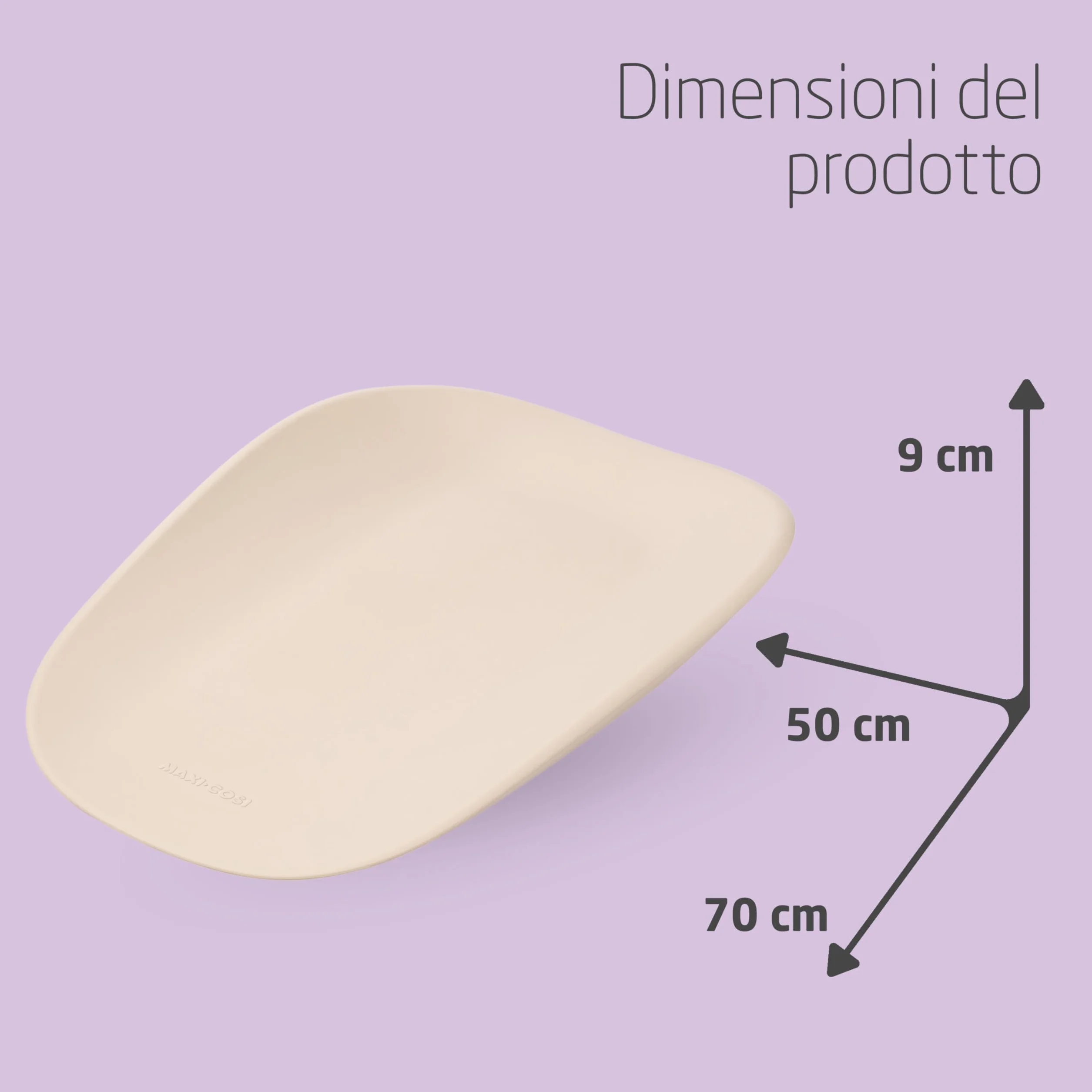Maxi-Cosi Mavis, Fasciatoio Neonato, 50x70cm, 0-12 mesi, Neonati e Bimbi Piccoli, Bordi Alti Arrotondati, Facile da Pulire, Antiscivolo, Morbido Materassino Fasciatoio da Tavolo, Muted Terra