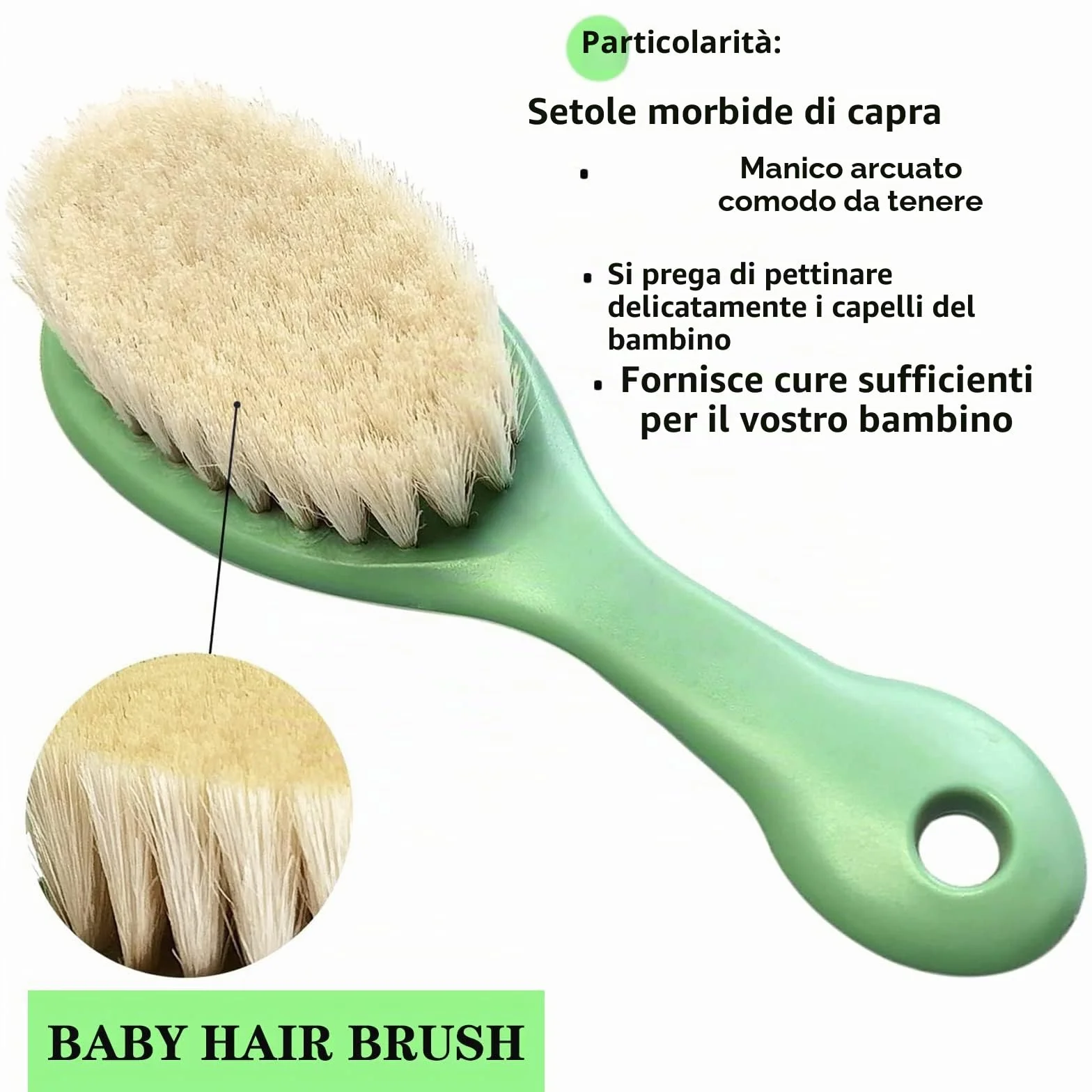 Set di 3 spazzole per capelli e pettini per neonati e bambini, con morbide setole di capra, spazzola da bagno in silicone e pettine per neonati e bambini, regalo perfetto per la lista dei