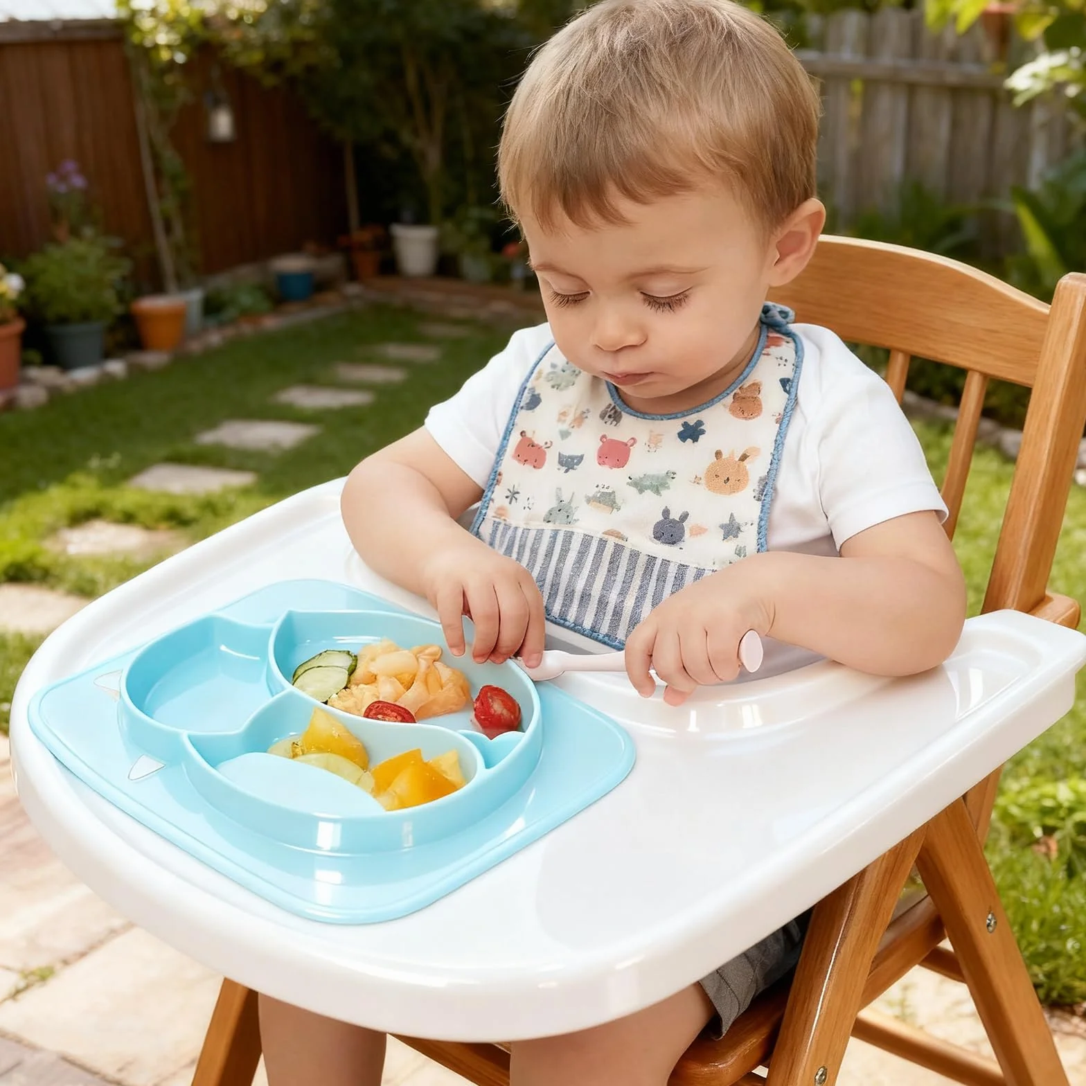 Vassoio compatibile con sedia Stokke Tripp Trapp, superficie liscia e forte assorbenza, 100% senza BPA, facile da montare, accessorio per seggiolone per bambini da 6 a 36 mesi, bianco