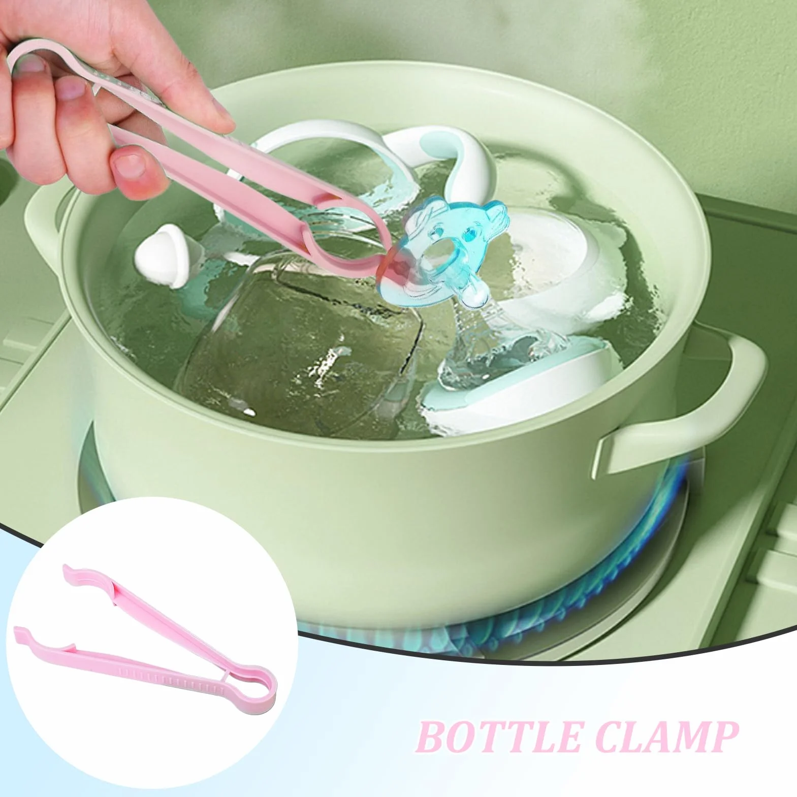 Clip di sicurezza per biberon, pinze anti scottatura, supporto antiscivolo, resistente al calore, multi funzionale, morsetto per latte con presa forte, strumento per la cura della cucina dei genitori