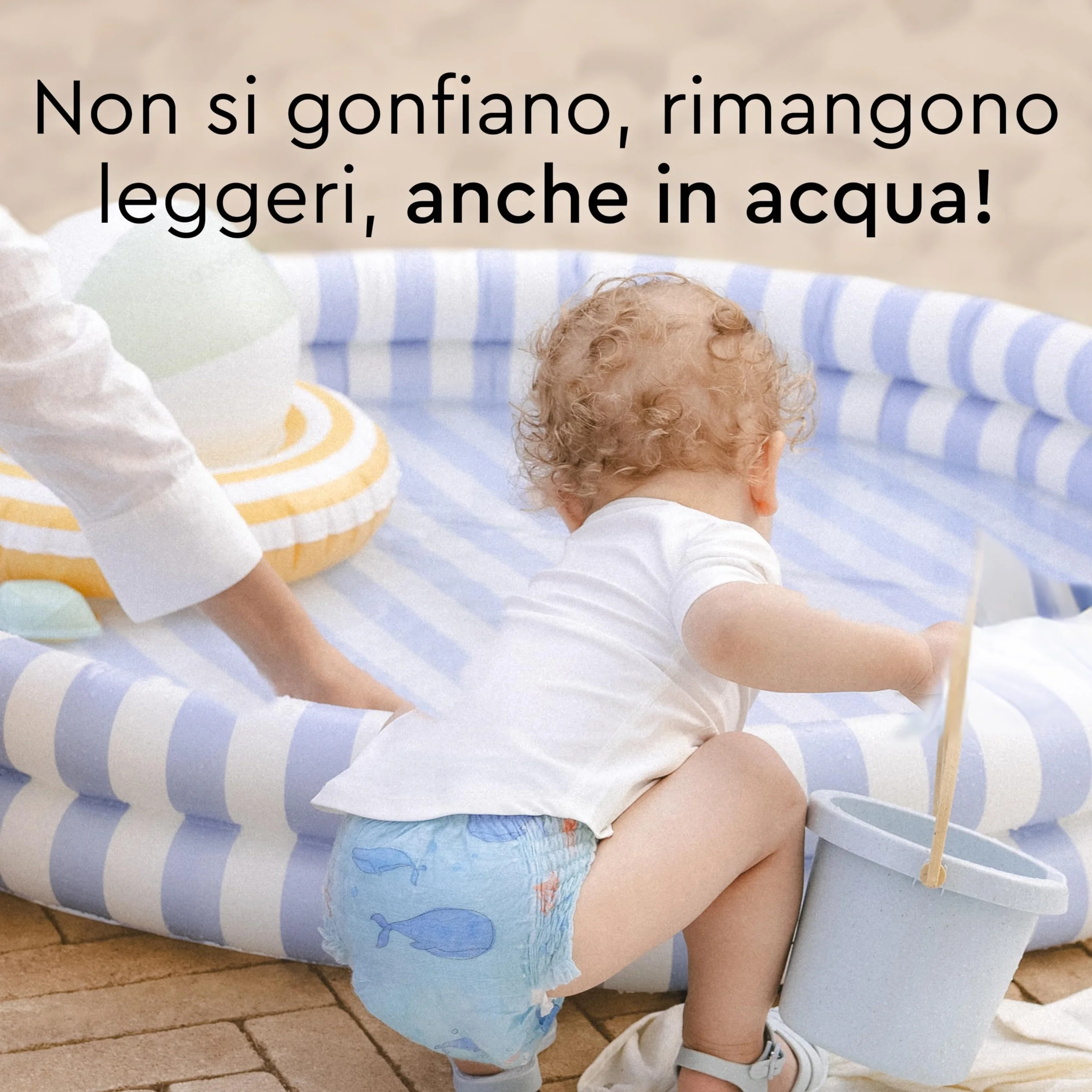 Pannolini costumino LILLYDOO monouso, delicati sulla pelle, per bambini taglia M (9-15 kg), confezione da 18 pezzi, con fantasia sottomarina – pannolini per una protezione sicura in acqua