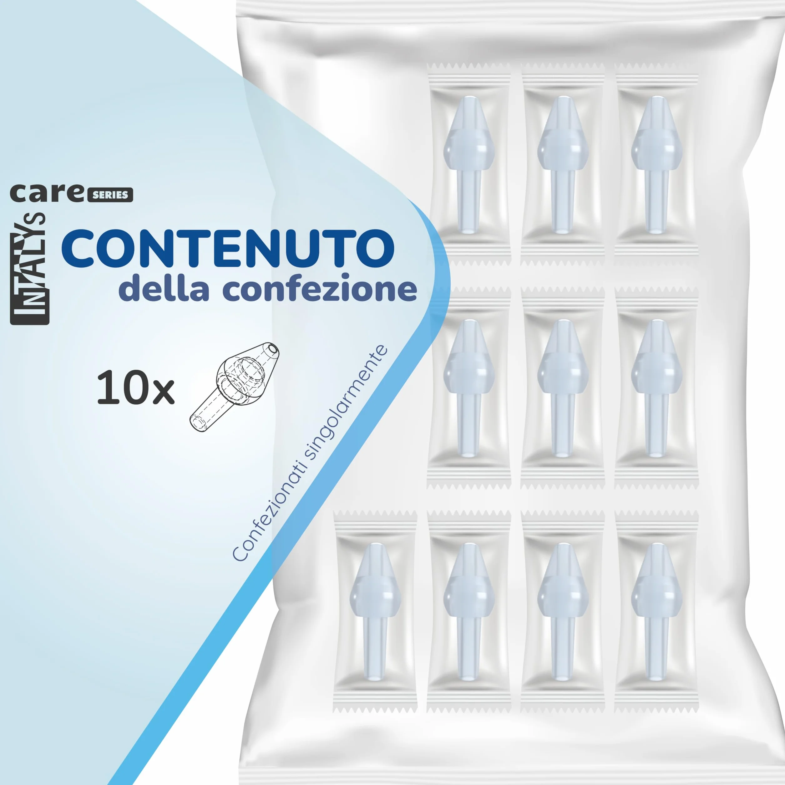 Rino Set Olive Nasali per Lavaggi Neonato, Bambini e Adulti, Made in Italy per Soluzione Fisiologica (10 Olive)