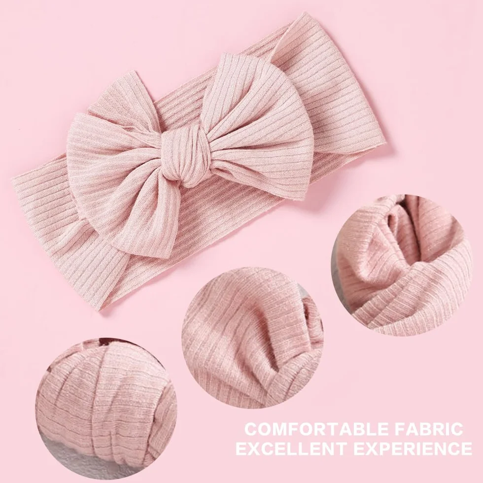 2 Pezzi Fascia Elastica, Accessori Neonata, Fascette Per Capelli Per Fiocchi, Regalo Per Bambini Per Foto,Bianco Baby Girl Fasce in nylon Bowknot Fasce elastiche