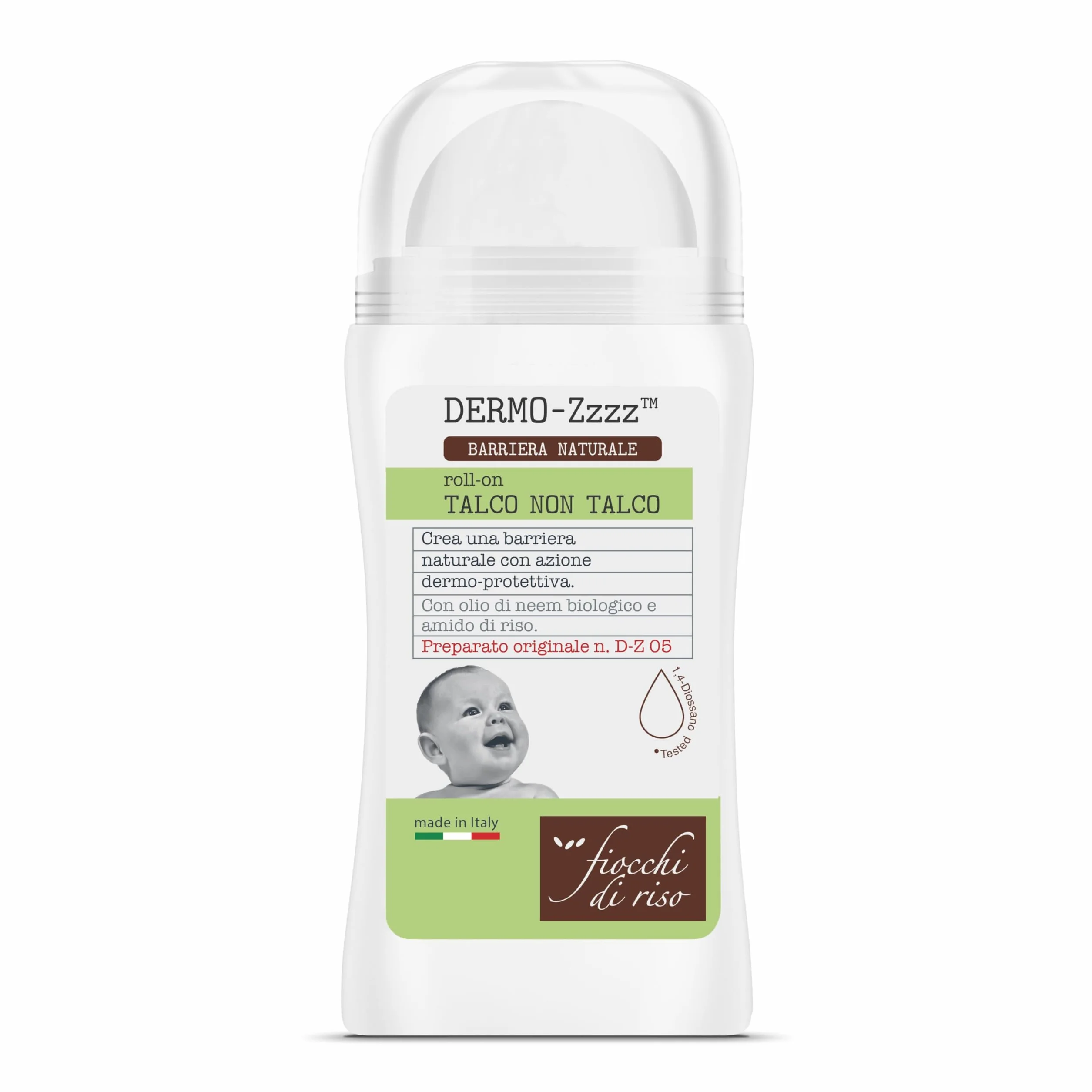 Fiocchi di Riso - ROLL-ON Talco NON Talco - 60ml - SUDORAZIONE E ZANZARE - Crea una barriera naturale dermo-protettiva con profumazione sgradita alle zanzare.